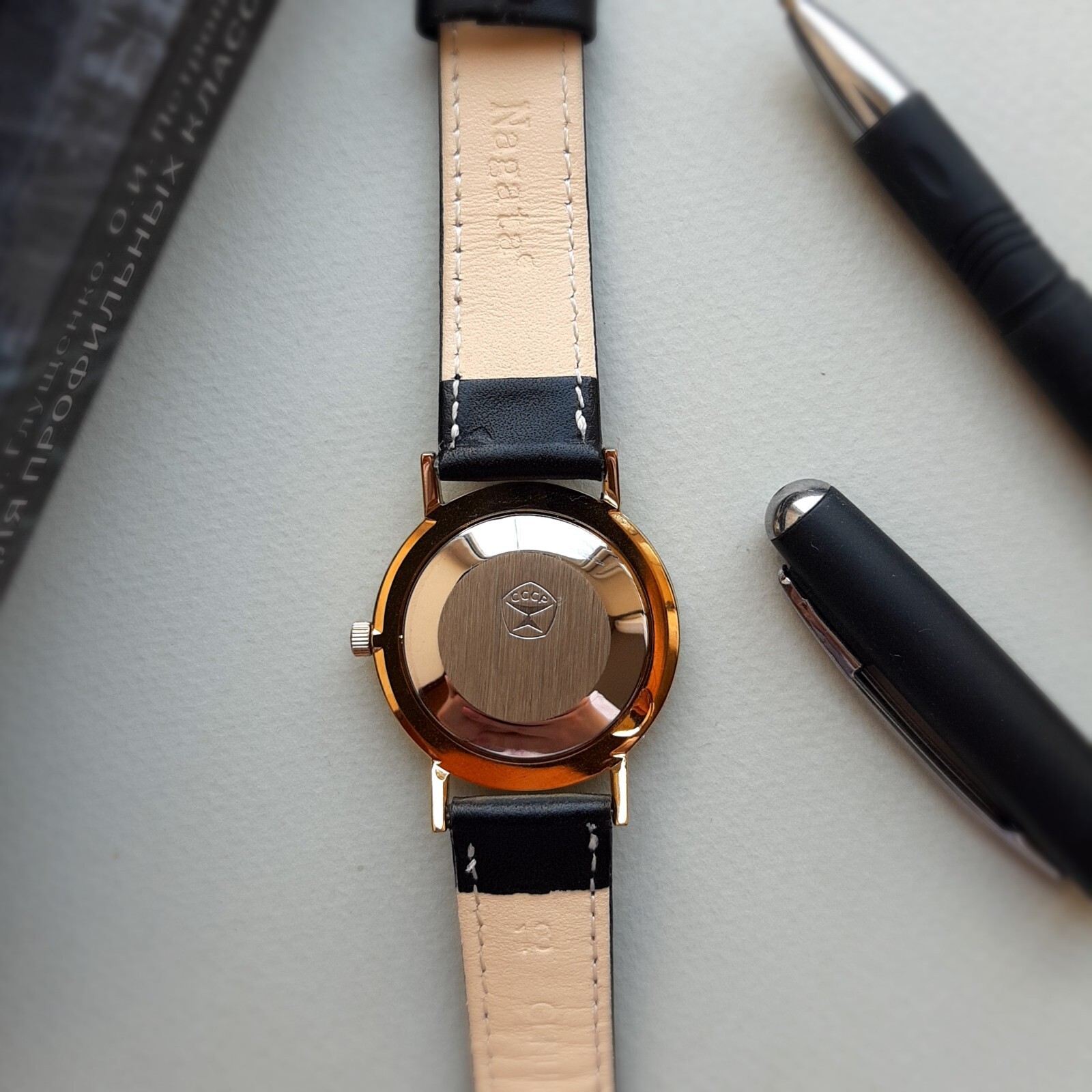 Minimalist wrist watch Poljot de luxe mechanical watch for men, slim watch