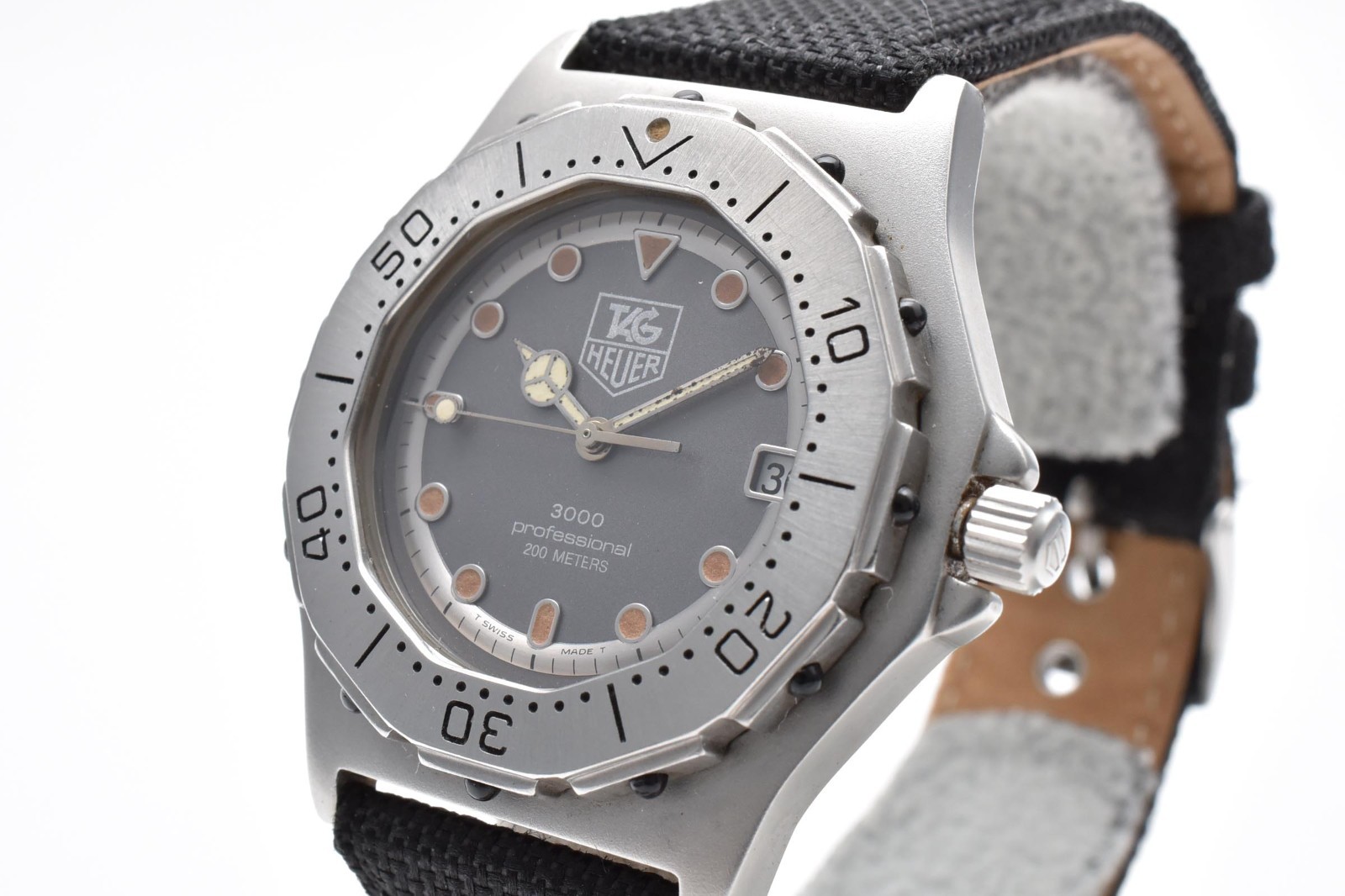 【EXC+5】TAG Heuer 3000 Professional 932.206 Gray Dial Date Quartz men’s watch