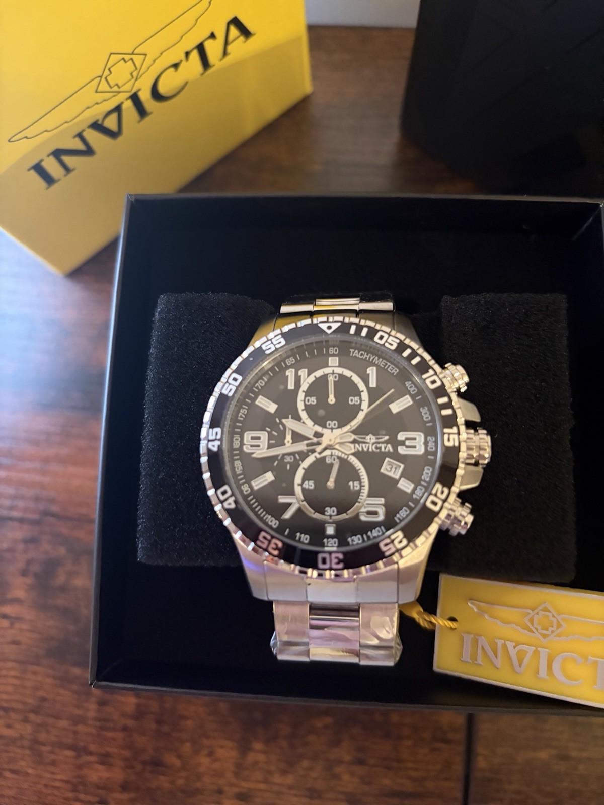 Invicta Pro Diver Men’s Quartz Chronograph 200m Black Dial 48mm SS Bracelet