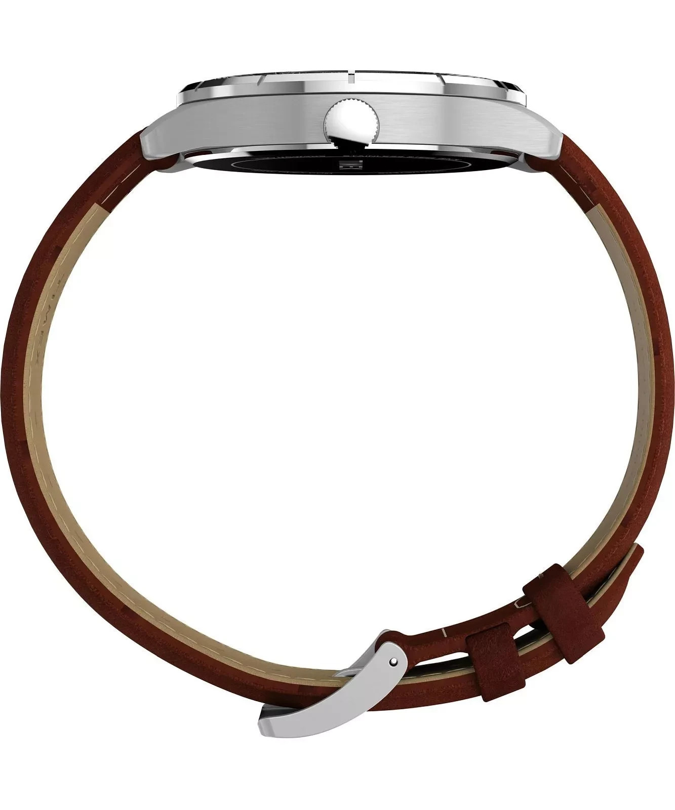 Timex Main Street Men’s 42mm Blue Sunray Dial Brown Leather TW2Y16200 Watch New