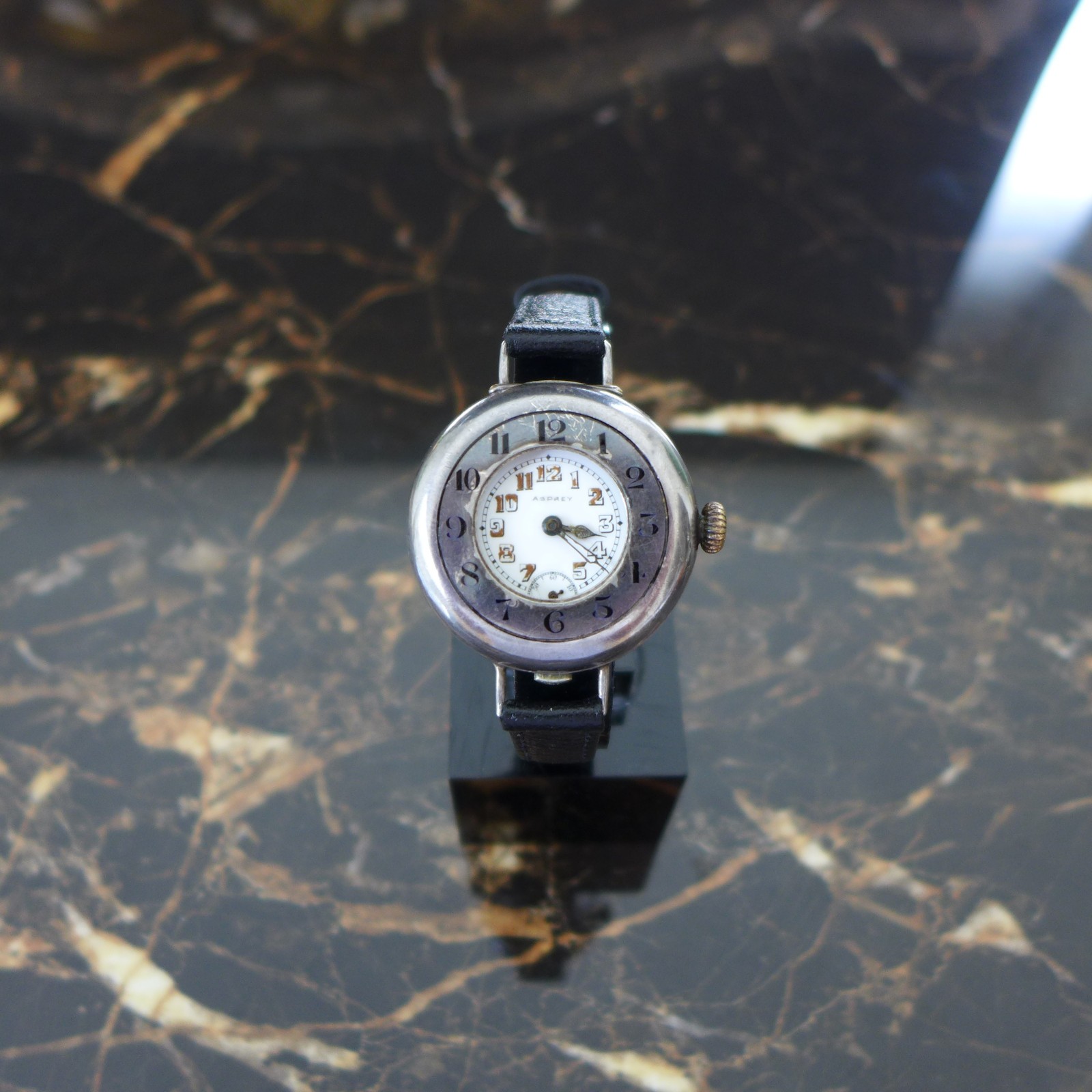 A WW1 1917-18 BRITISH MILITARY ROLEX “ASPREY”OFFICERS TRENCH SILVER HALF HUNTER