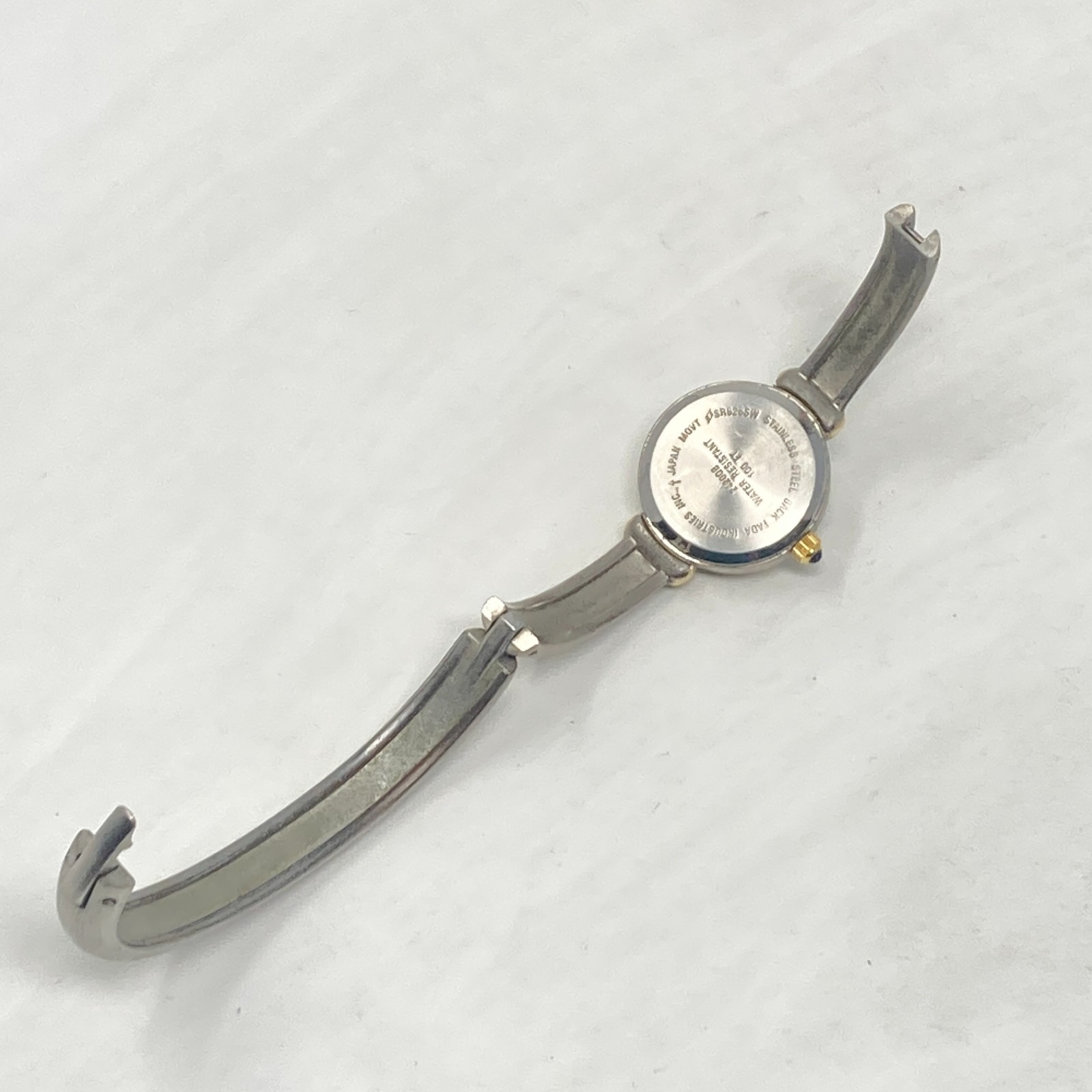 Vtg Gloria Vanderbilt Watch Women Silver Gold Tone MOP Cuff Brushed New Battery