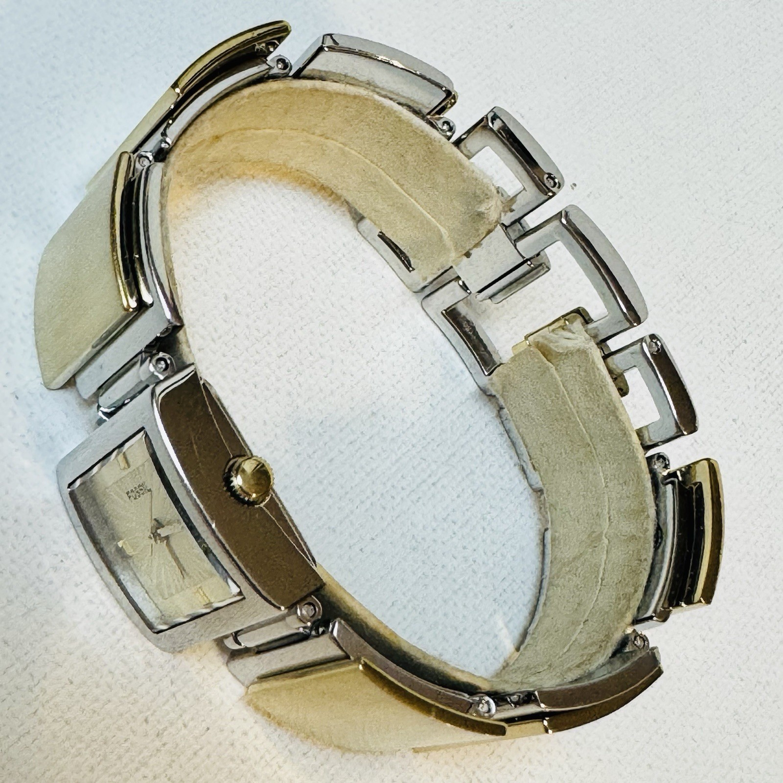 Fossil F2 Women’s Two Tone Asymmetrical Bracelet Watch Silver Gold ES-1866