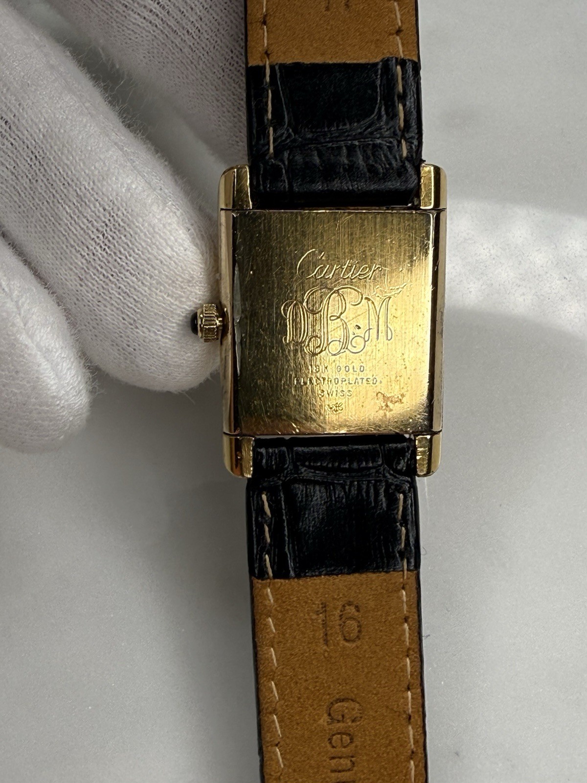 Auth Vintage Cartier Tank 18k Electroplated 1970s 21x28mm Manual Wind Movement