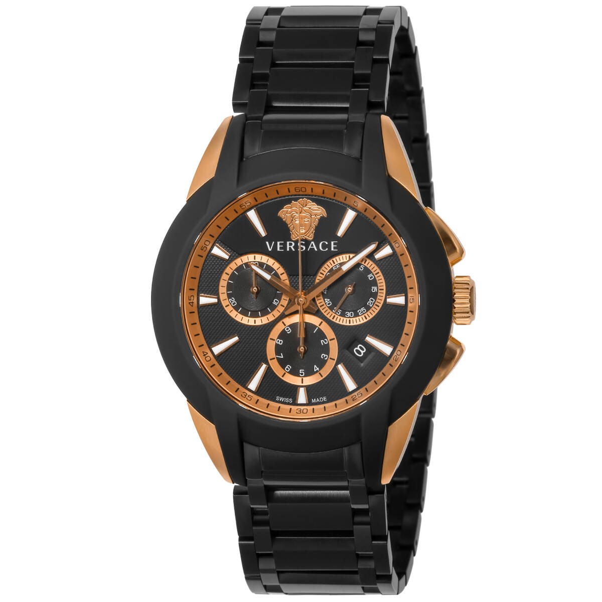 [B1Y] VERSACE Watch Chronograph Men’s Black Gold VEM800418 Character