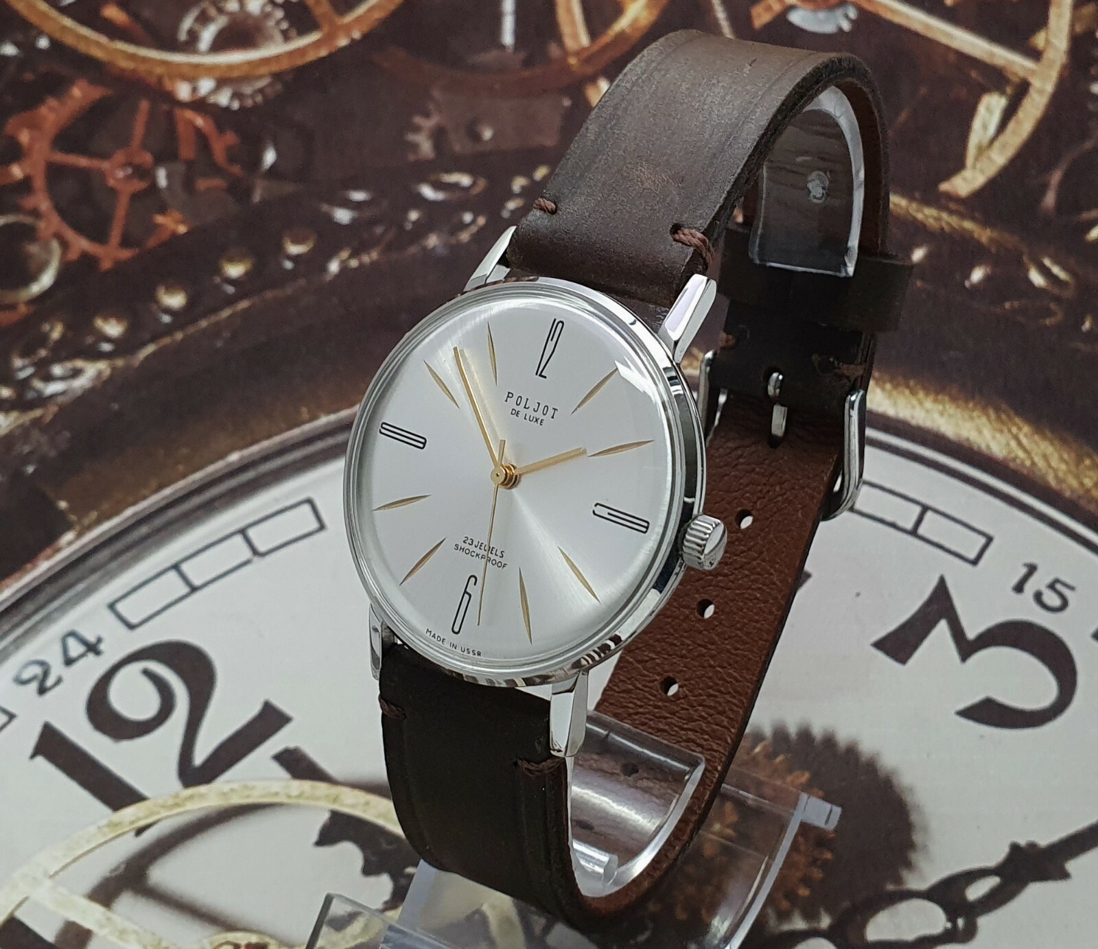Vintage Watch Poljot De Luxe ULTRA SLIM Dress Mechanical Wrist Watch USSR