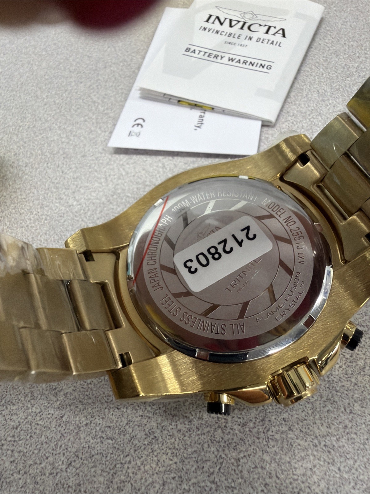 Invicta Bolt Men 52mm 25515 Chronograph gold/sunray Dial Gold Tone NIB