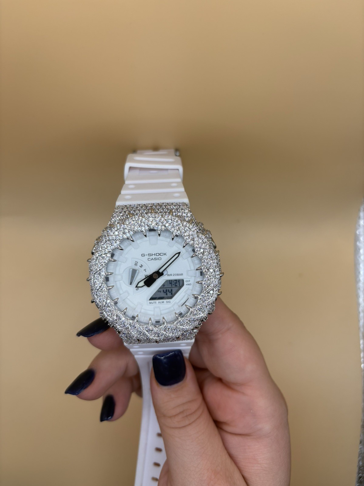 Casio G-Shock GA2100 Iced Out Moissanite Watch Full white/VVS1