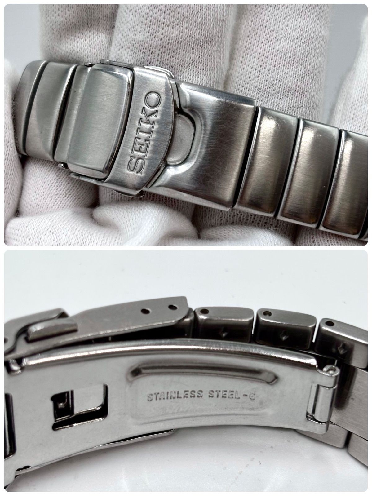 SEIKO Kinetic Scuba Diver Watch Date 1999th Silver Black Used Japan