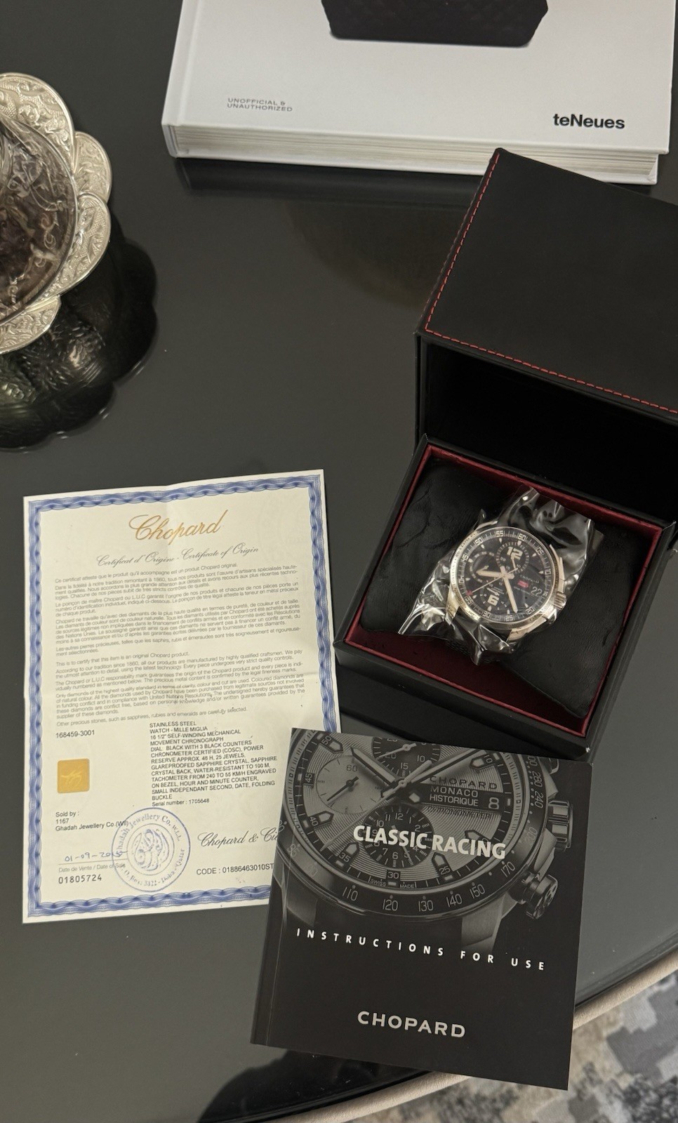 Chopard Mille Miglia GT XL 44mm Auto Chronograph Black Dial Rubber Strap Box