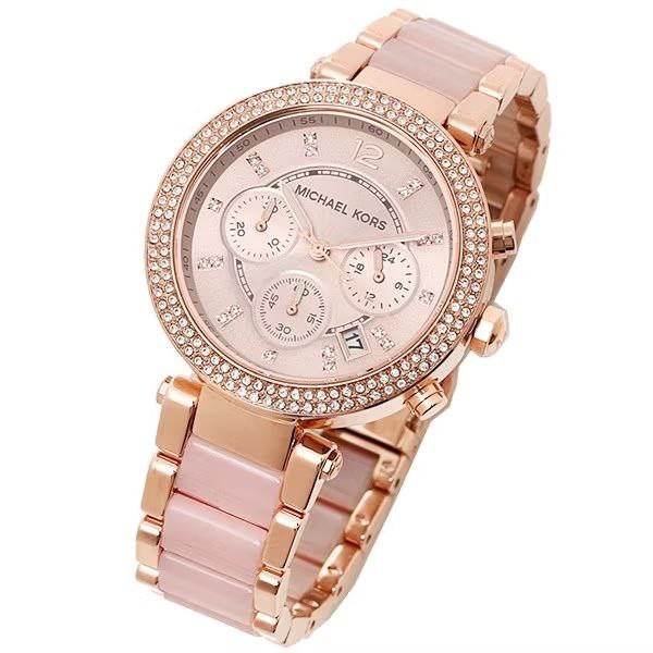 Michael Kors | Parker Blush Crystal | Rose Gold Dials | Ladies Watch MK5896