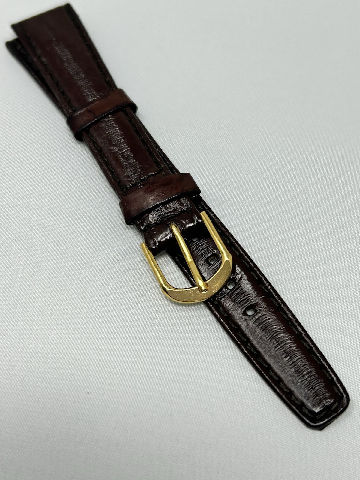 16 mm Exotic Eel Skin Watch Leather Band Made In Korea 1980’s NOS