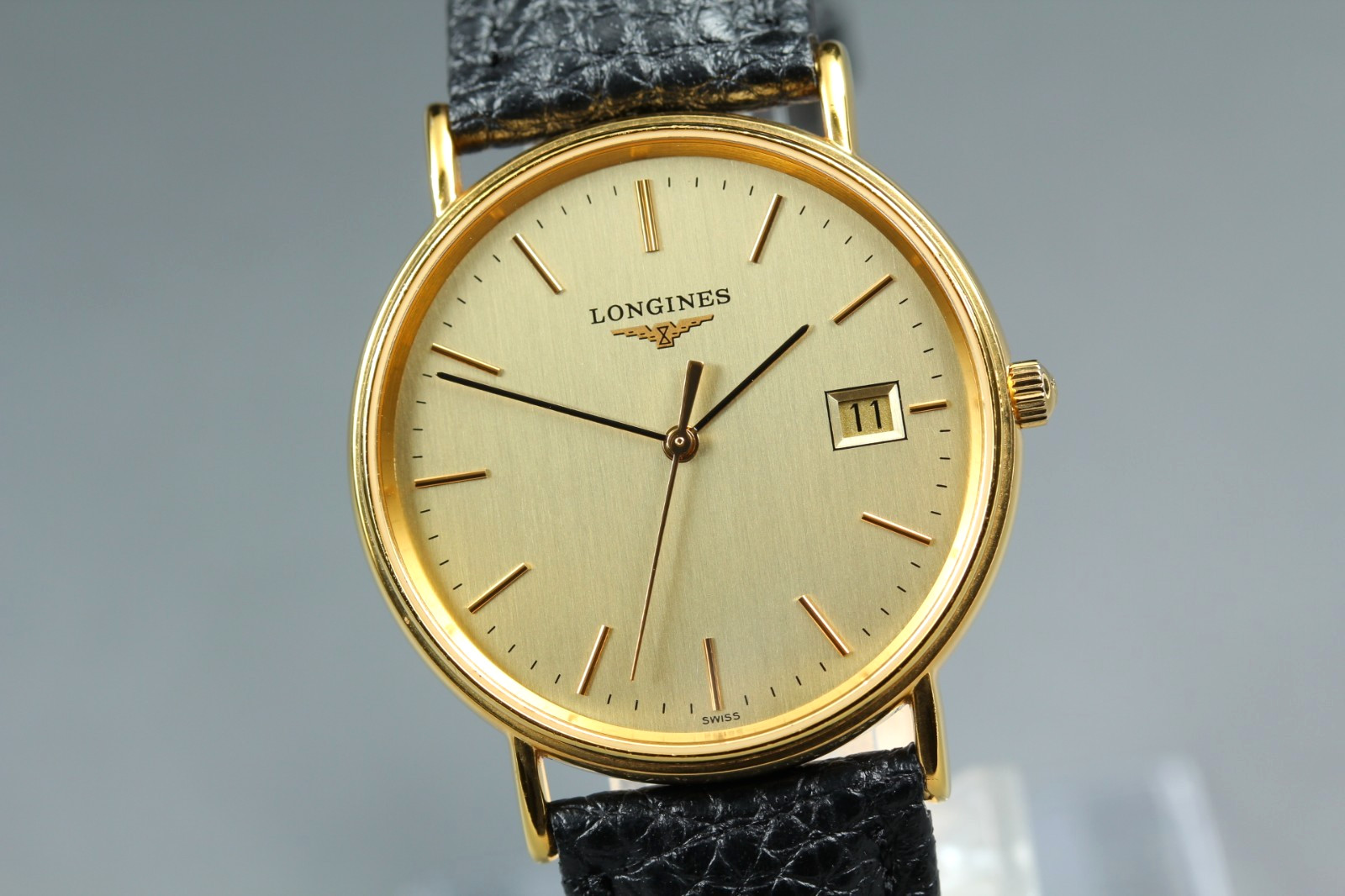 [Near MINT] Longines Grand Classic L4.720.2 Gold Dial Date Quartz Men’s Watch JP