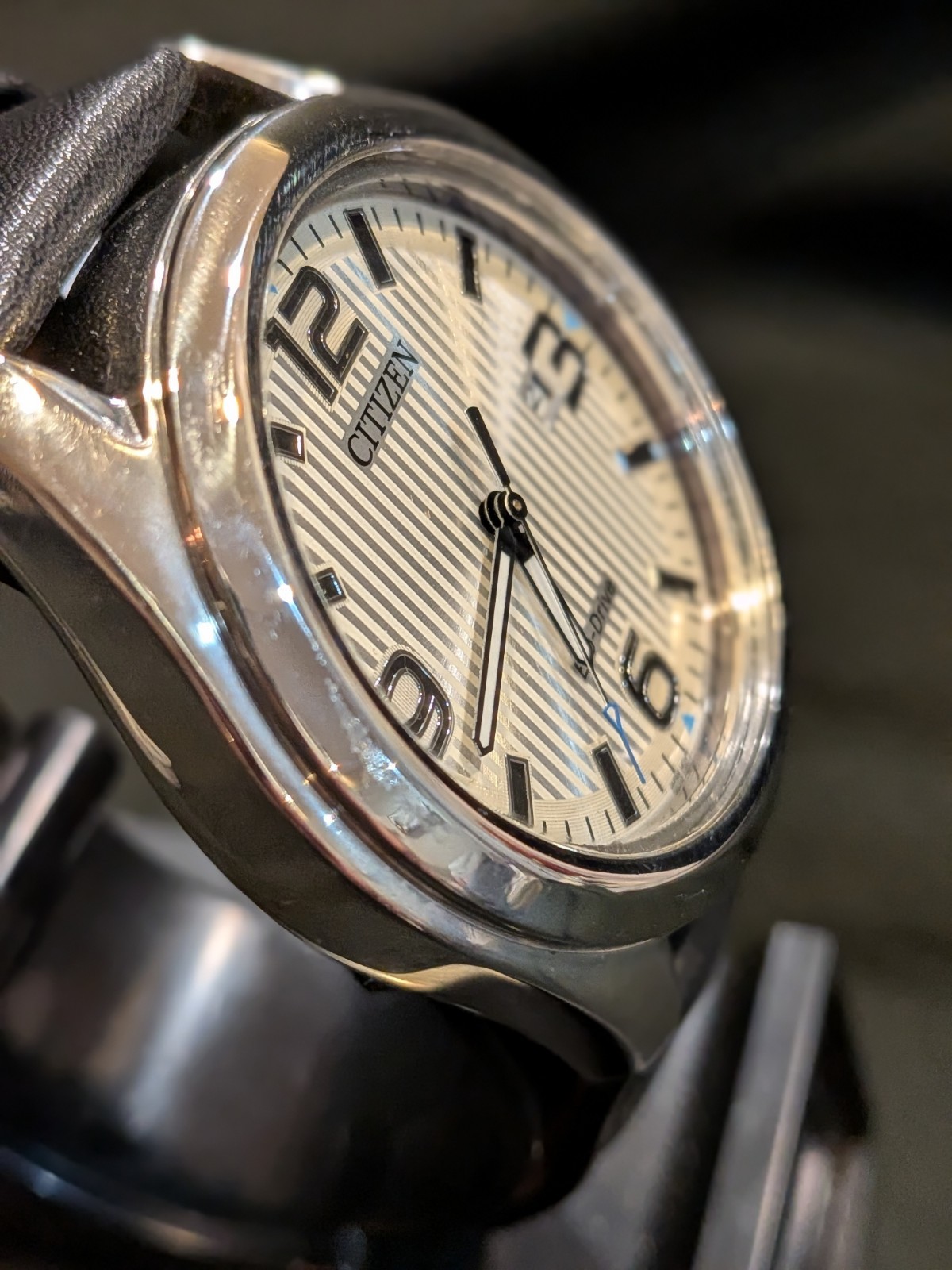 RARE CITIZEN ECO-DRIVE GARRISON AW1430-86A SILVER MEN’S WATCH