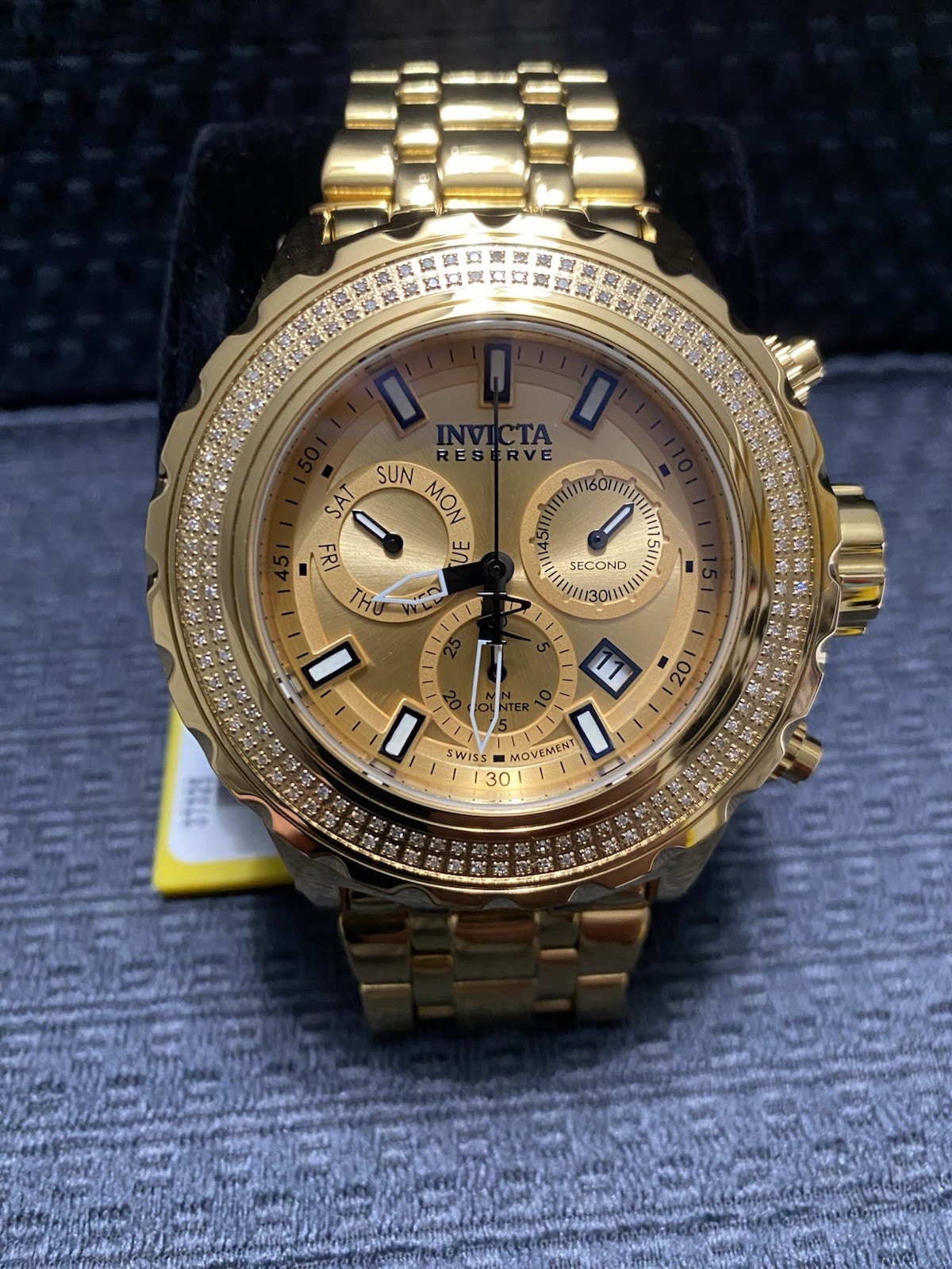 Invicta Reserve Subaqua Specialty.71 CTW Diamond Bezel Gold Watch, Model #37325