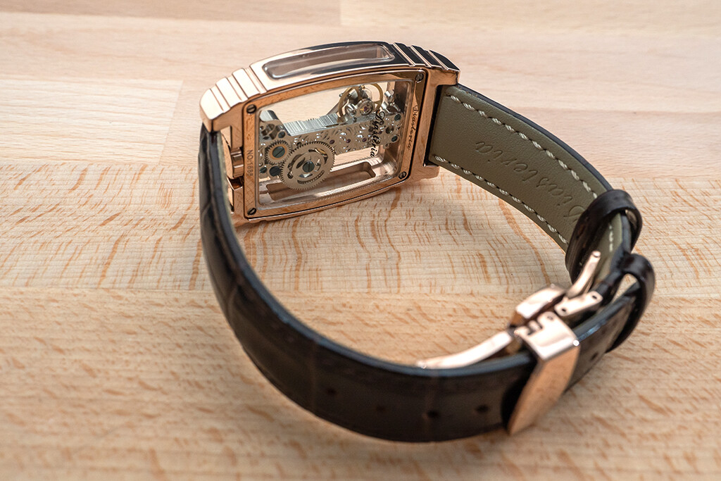 Mens Bridge Manual Mechanical Watch – Rose Gold Brown Leather Diasteria 1688