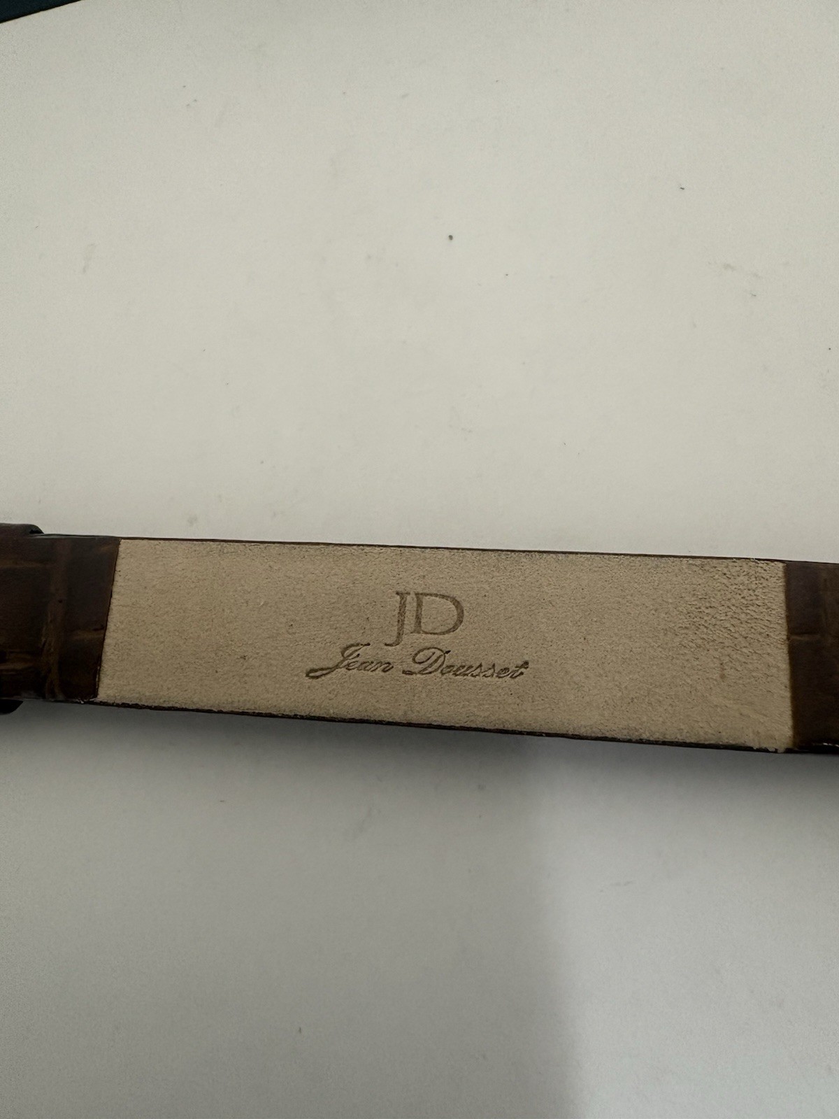 Jean Dousset Brown Genuine Leather Band Rhinestone Buckle Women 12mm