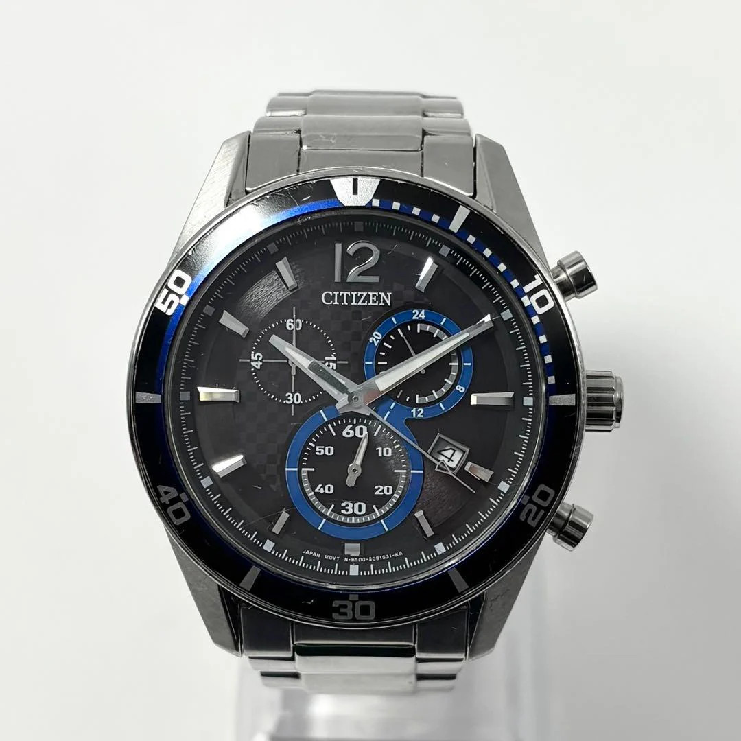CITIZEN H500-S061083 Eco-Drive Quartz Chronograph Black Dial Approx 1.57in