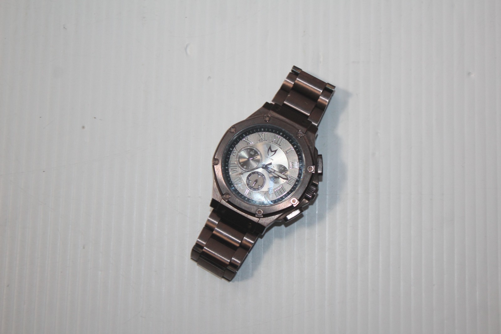 MSTR Meister Ambassador Wrist Watch AM1015SS Chocolate Brushed in Box Runs NICE