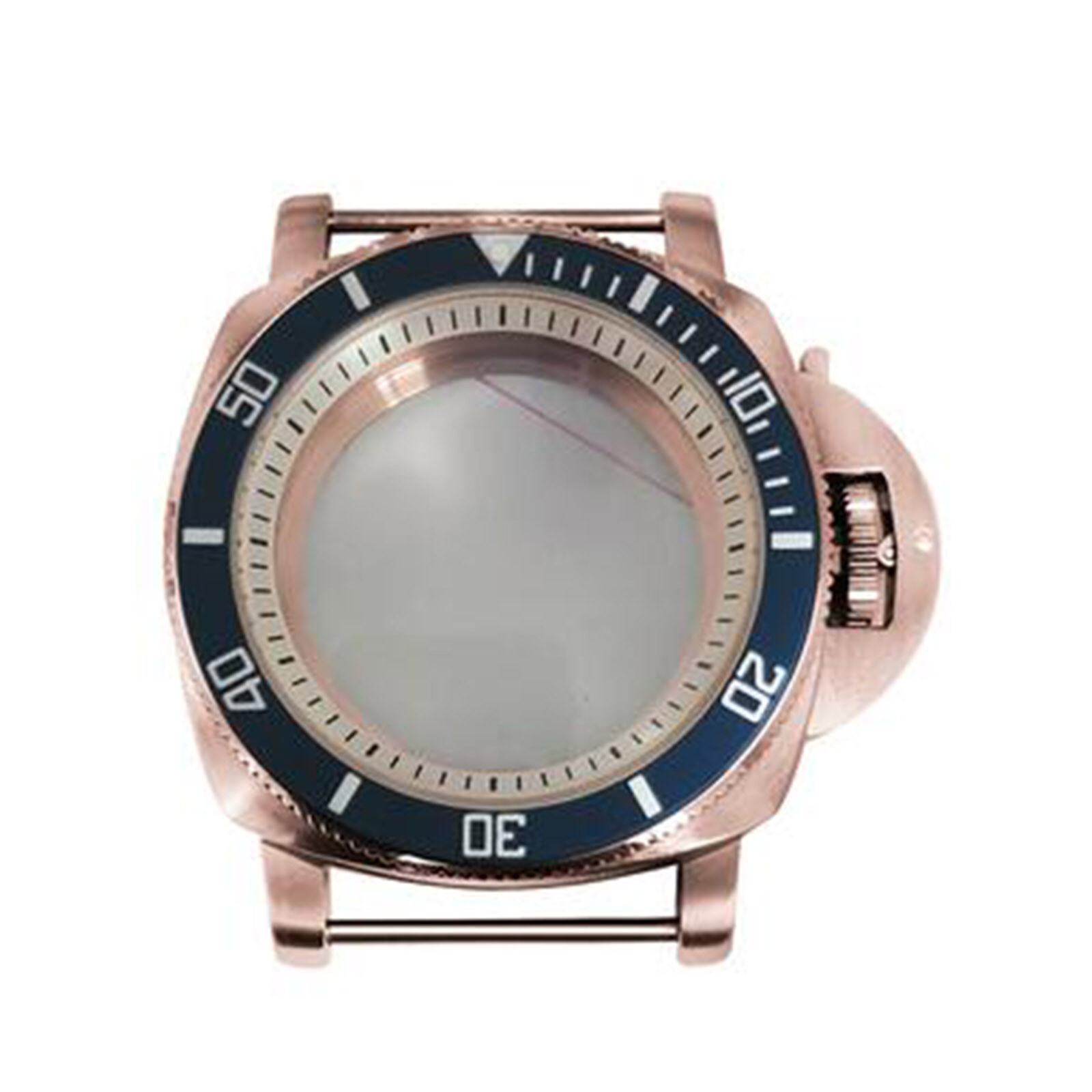 42mm PVD Rose Gold Watch Case Bezel White Inner Shadow Fit For NH35/36 Movement