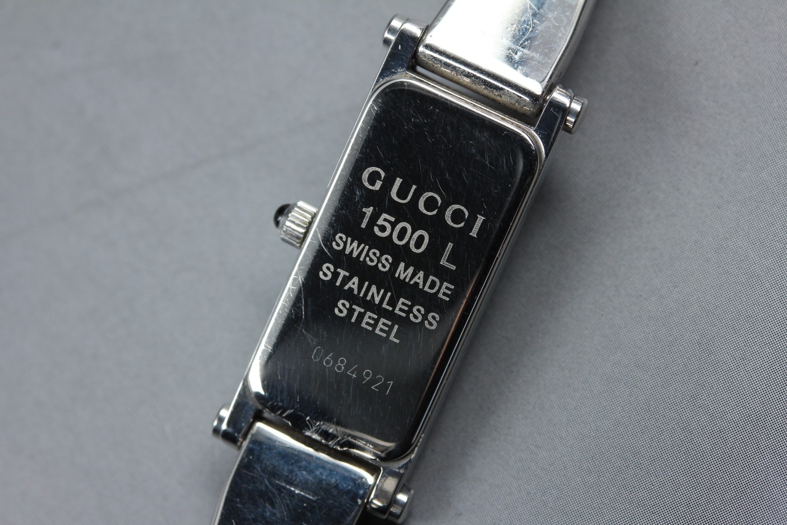 [Exc+5] GUCCI 1500L 13mm Black Dial Bangle Quartz Women’s Watch from JAPAN