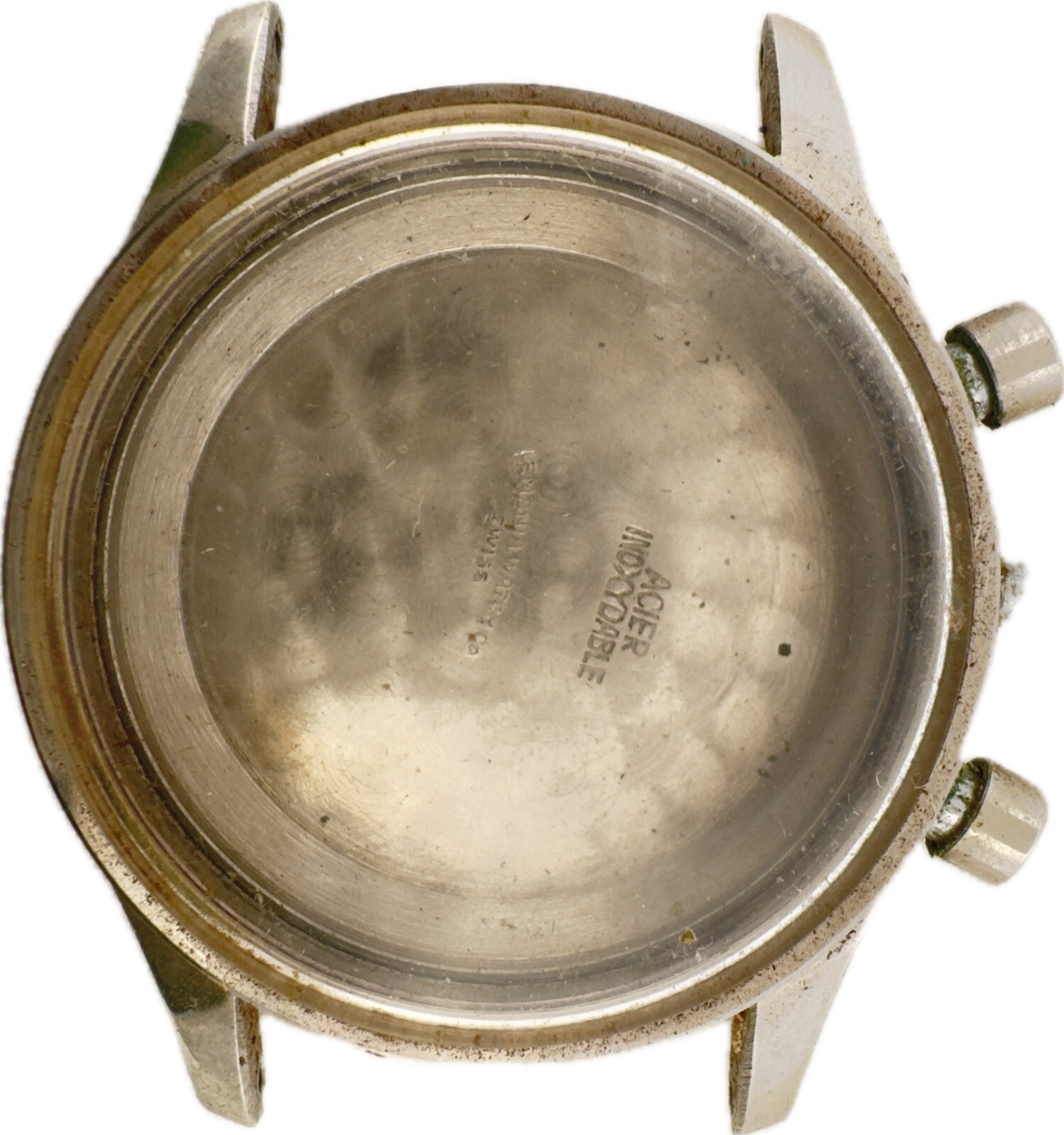 Vintage Lemania Chronograph Men’s Wristwatch Case Stainless Steel for 30.5mm