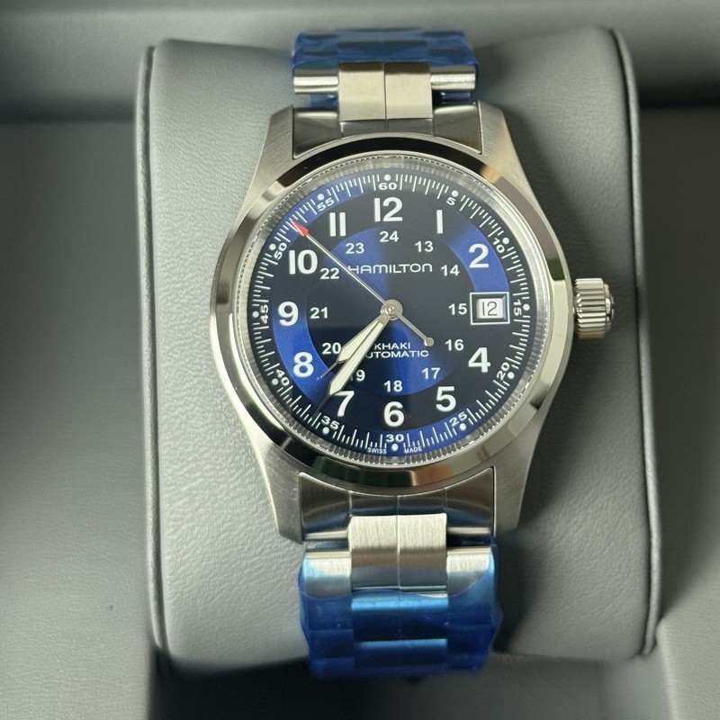 New Hamilton Khaki Field 38MM Blue Dial Steel Men’s Watch H70455140
