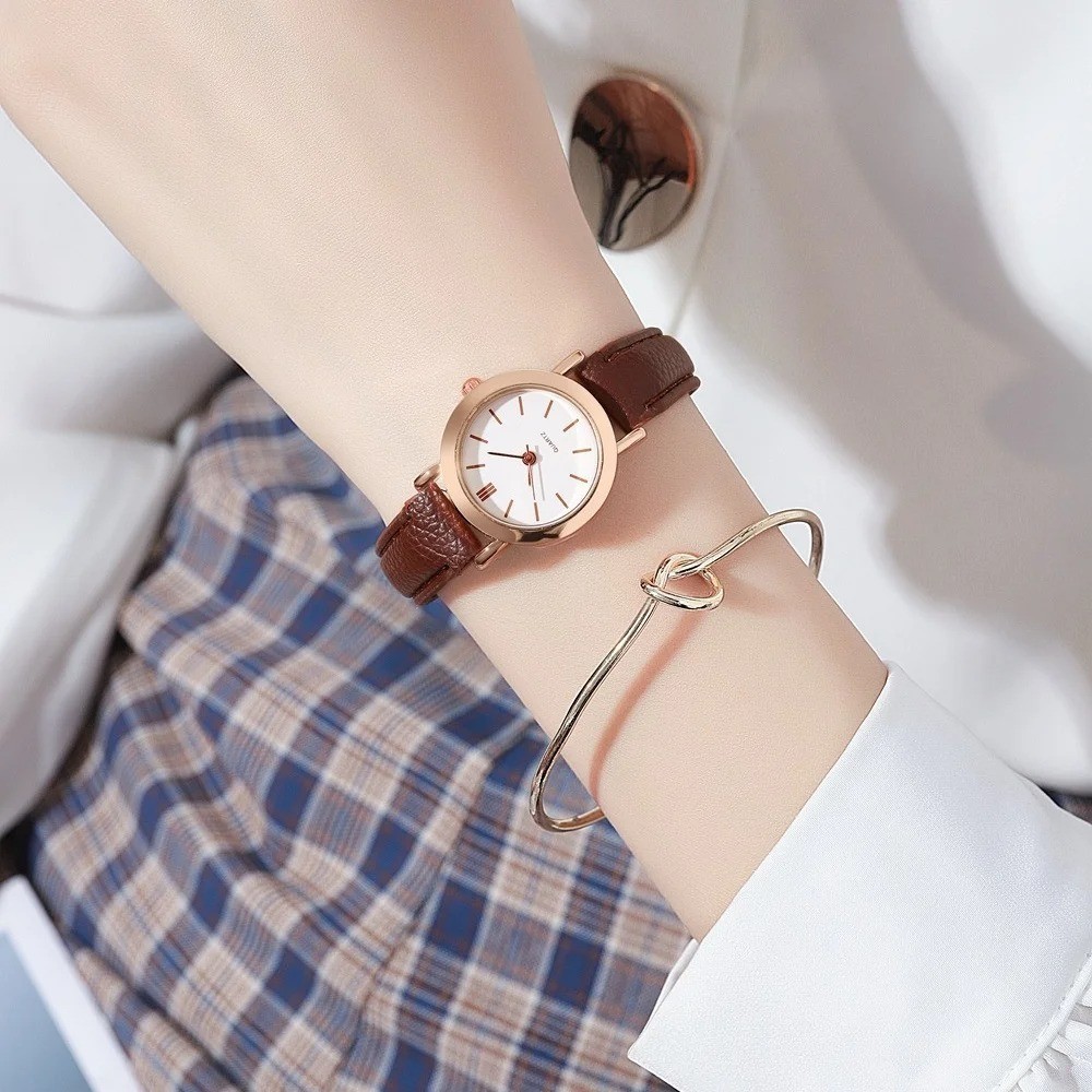 Fashion Small Dial Women’s Watch – Simple Leather Band, Analog Quartz Wristwatch