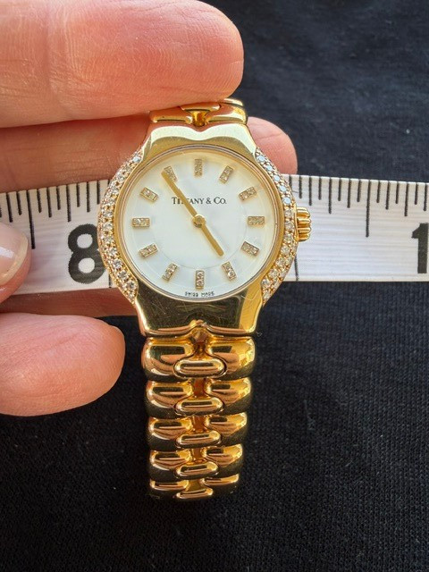Tiffany & Co. Tesoro 18K Gold Diamond Bezel Ladies Watch