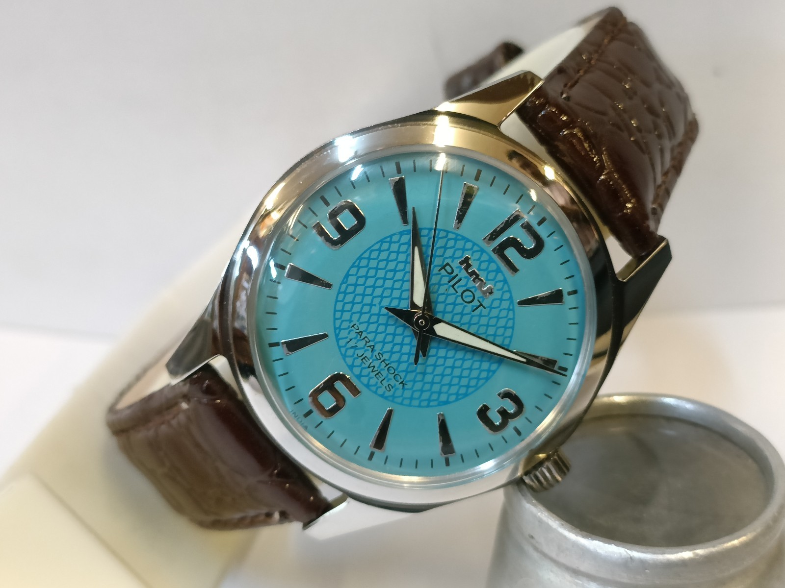 REFURBISHED HMT PILOT 17J WINDING SKY BLUE DIAL 0231 INDIA MEN’S WORKING
