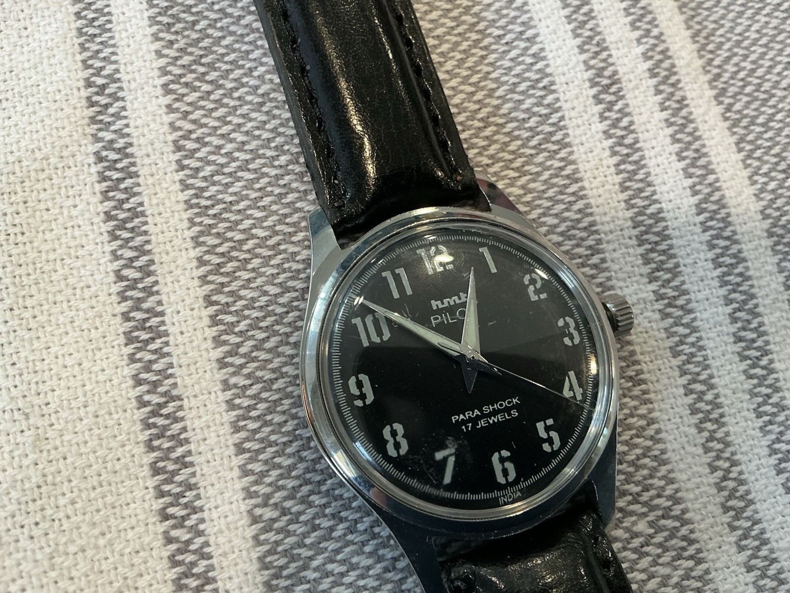 Rare HMT Pilot Men’s Watch Hand Winding Mechanical 1980s Vintage Made in India