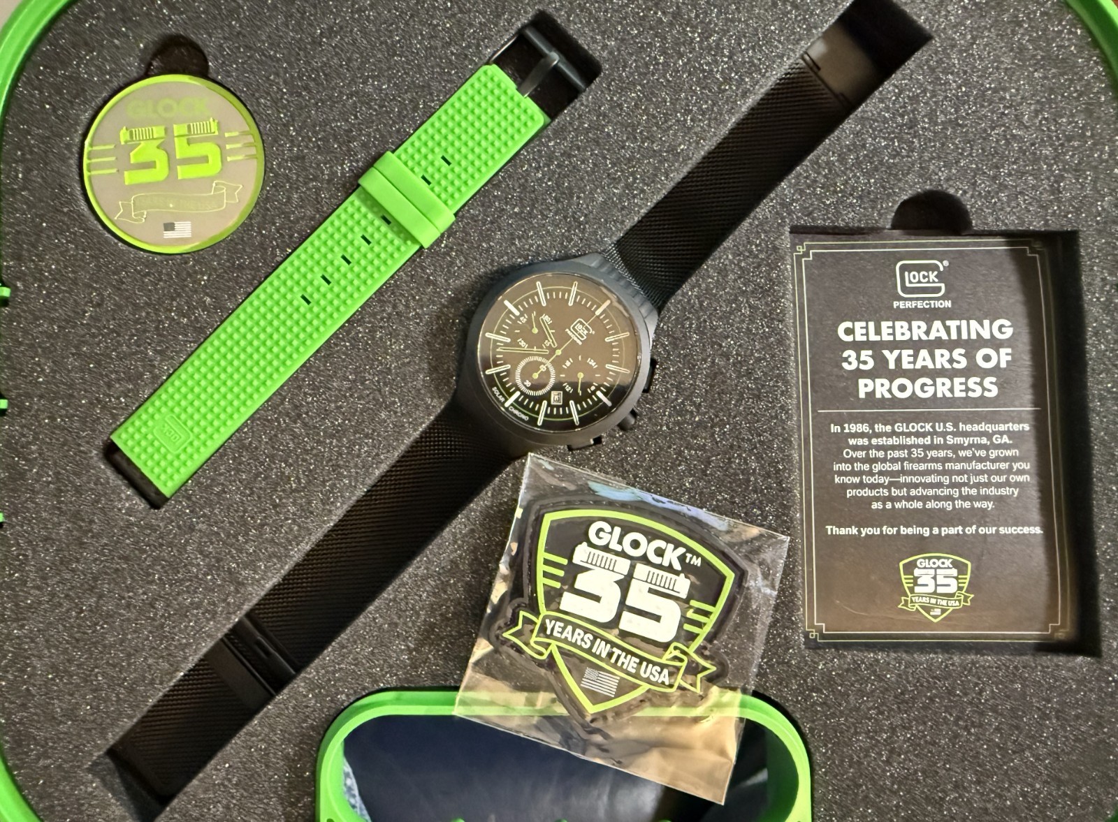 Glock Limited Edition 35th Anniversary Titanium Solar Chrono Watch 1 of 3500