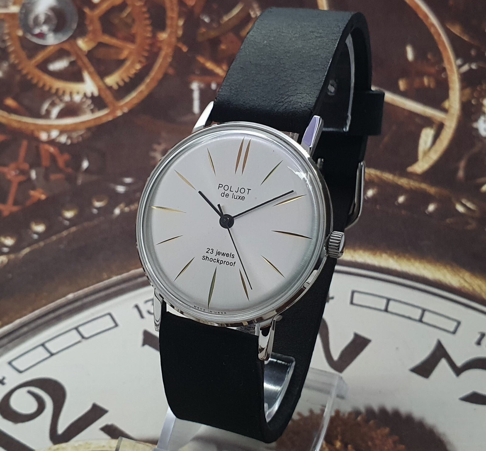 Vintage Watch USSR Poljot De LUXE Ultra SLIM 2209 Soviet Mechanical Wristwatch