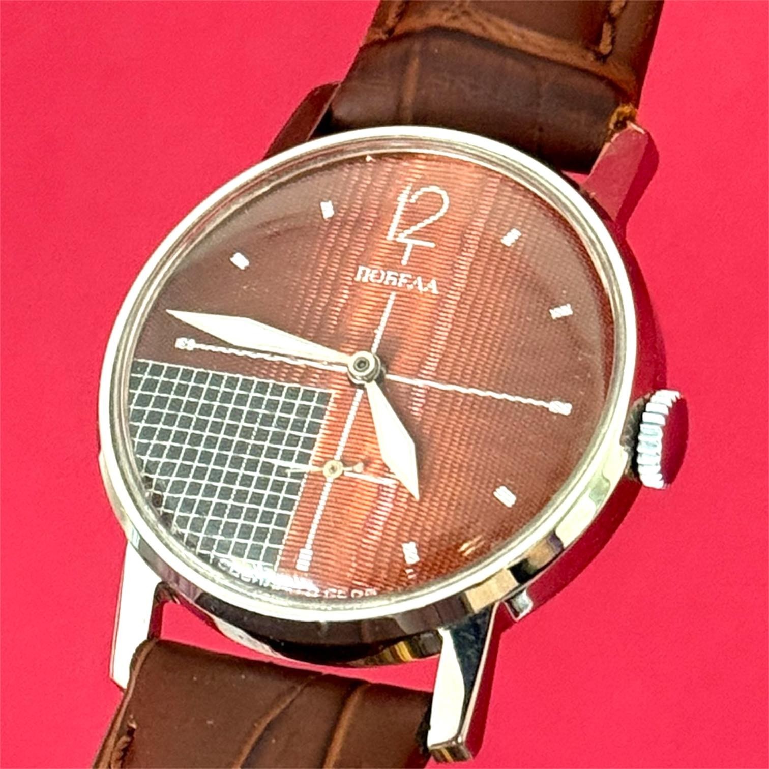 Pobeda ZIM Mechanical Soviet Watch Classic Red Dial Classic 1990’s Men’s Wrist