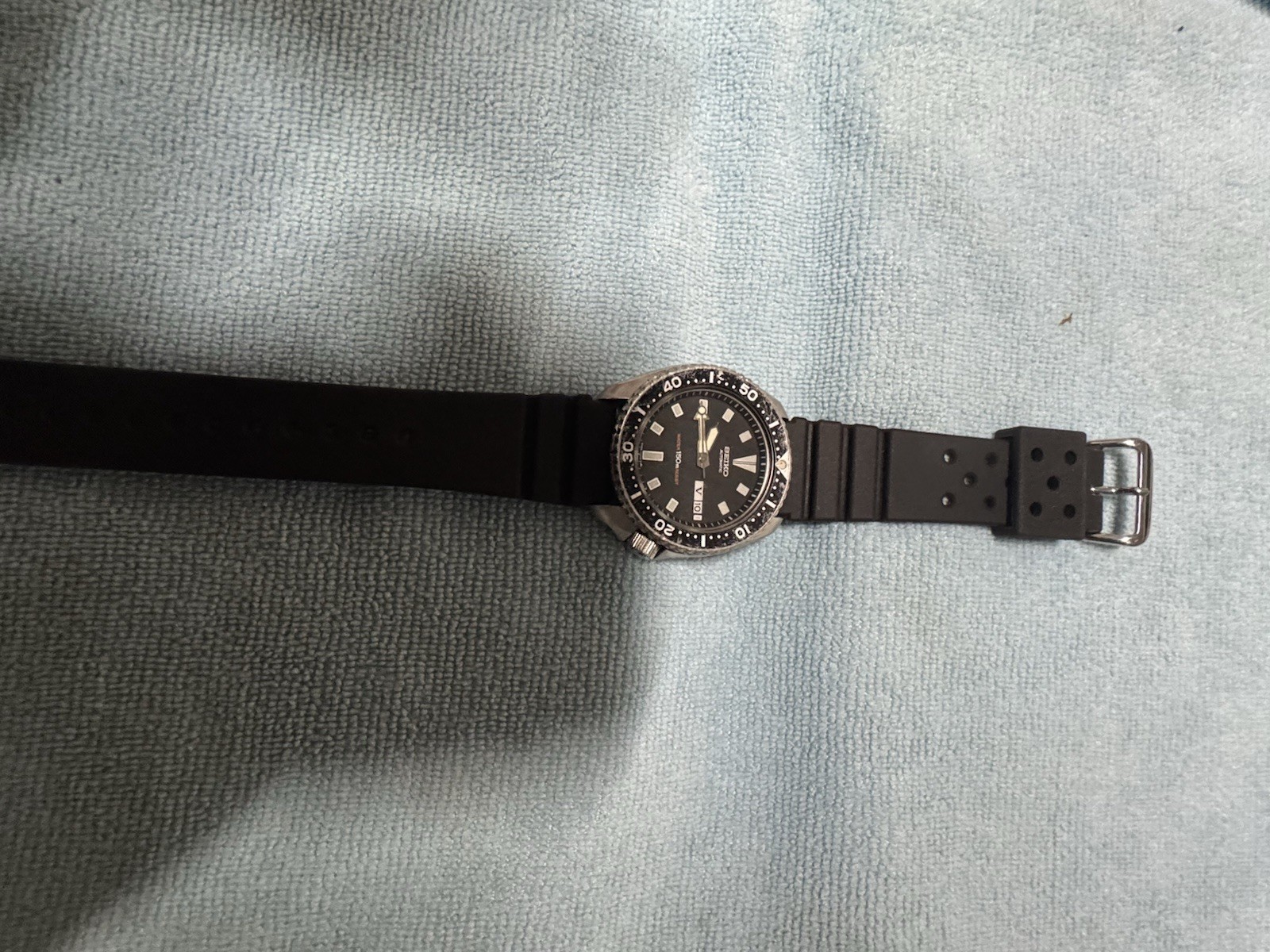 Seiko 6309-7290 Vintage Slim Turtle Diver Watch Automatic Black Dial