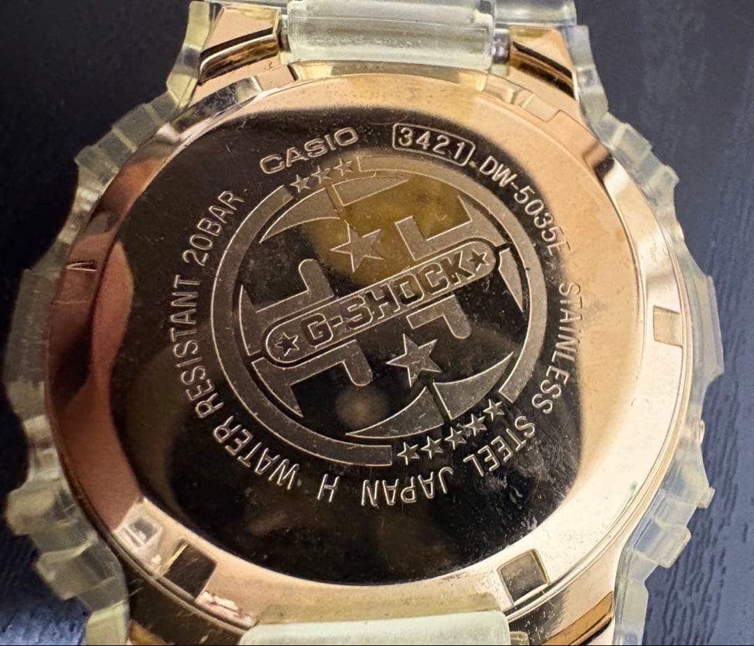 CASIO G-SHOCK DW-5600 Clear Gold Skeleton Rare Collab Watch