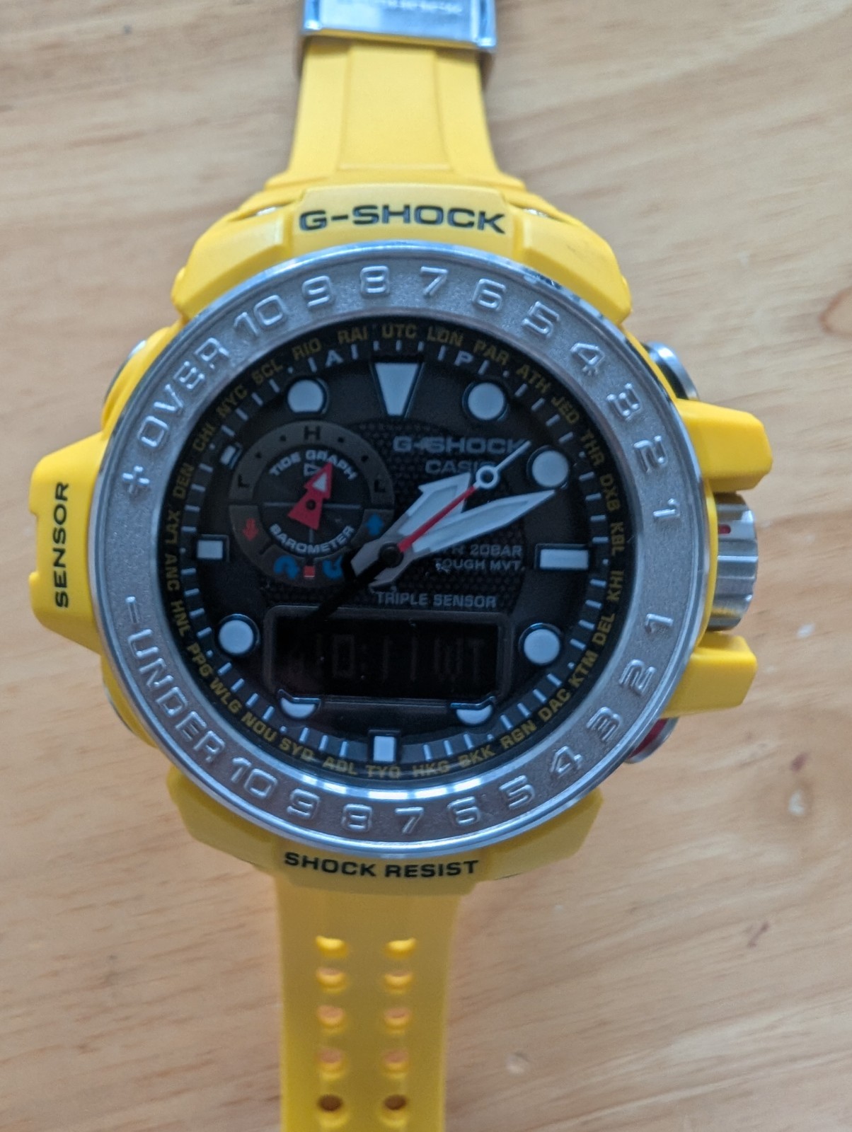 Casio G Shock GulfMaster Multi-Band Atomic Men Watch Yellow GWN1000-9A!