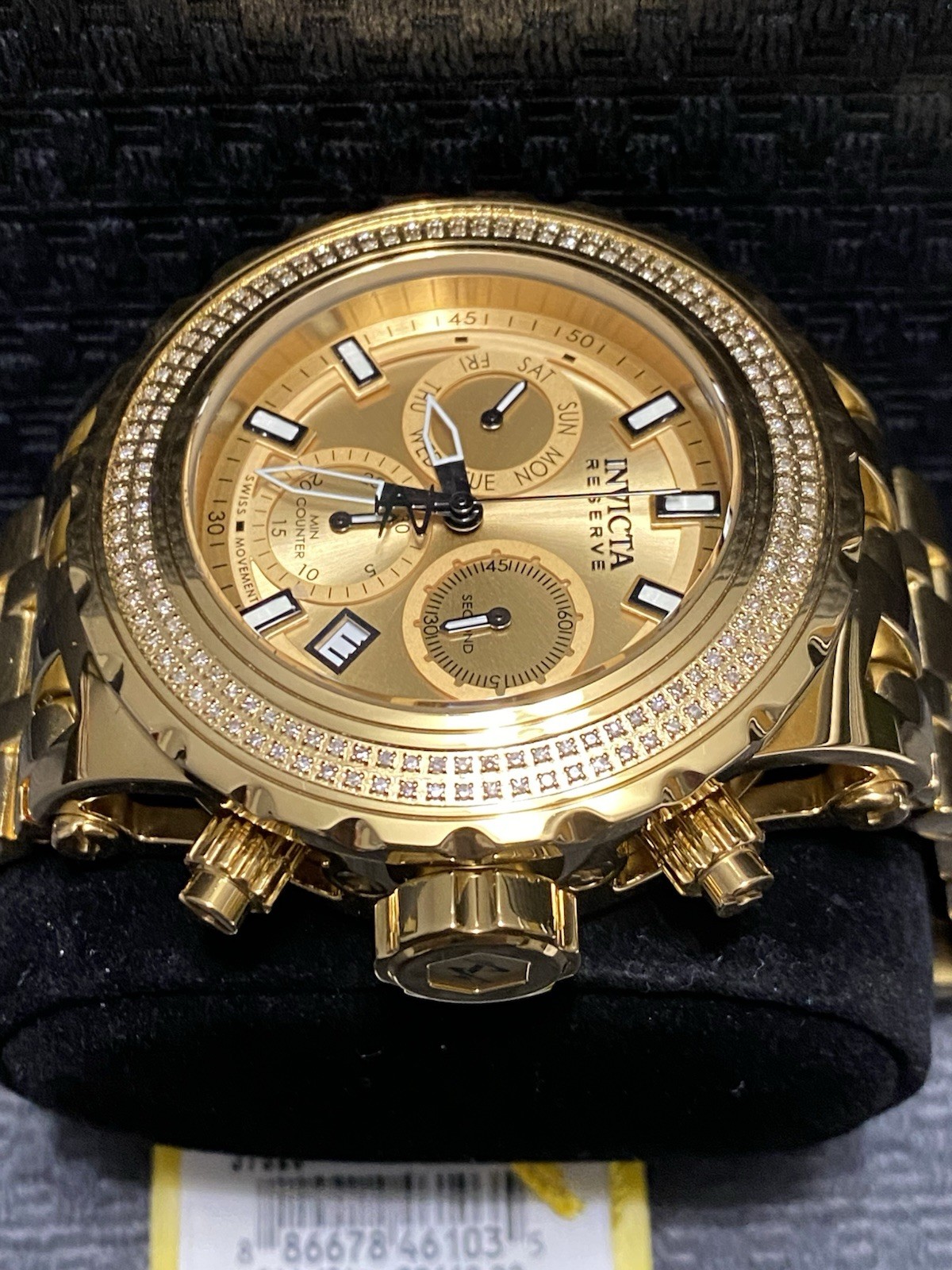 Invicta Reserve Subaqua Specialty.71 CTW Diamond Bezel Gold Watch, Model #37325