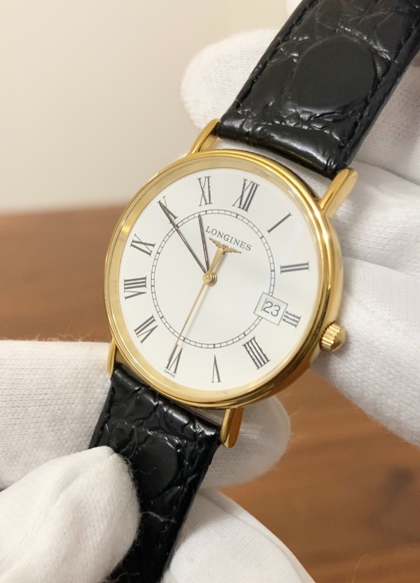 ▶️[N MINT] LONGINES L4.720.2 Grand Classic Presence Quartz Mens Watch Gold Dial