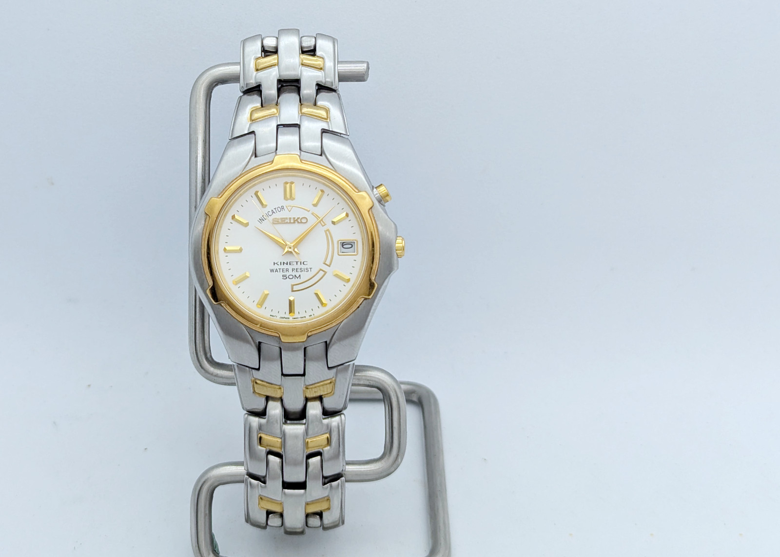 Seiko Kinetic SKA040 5M62-0A89 Two-Tone White Dial | New Capacitor