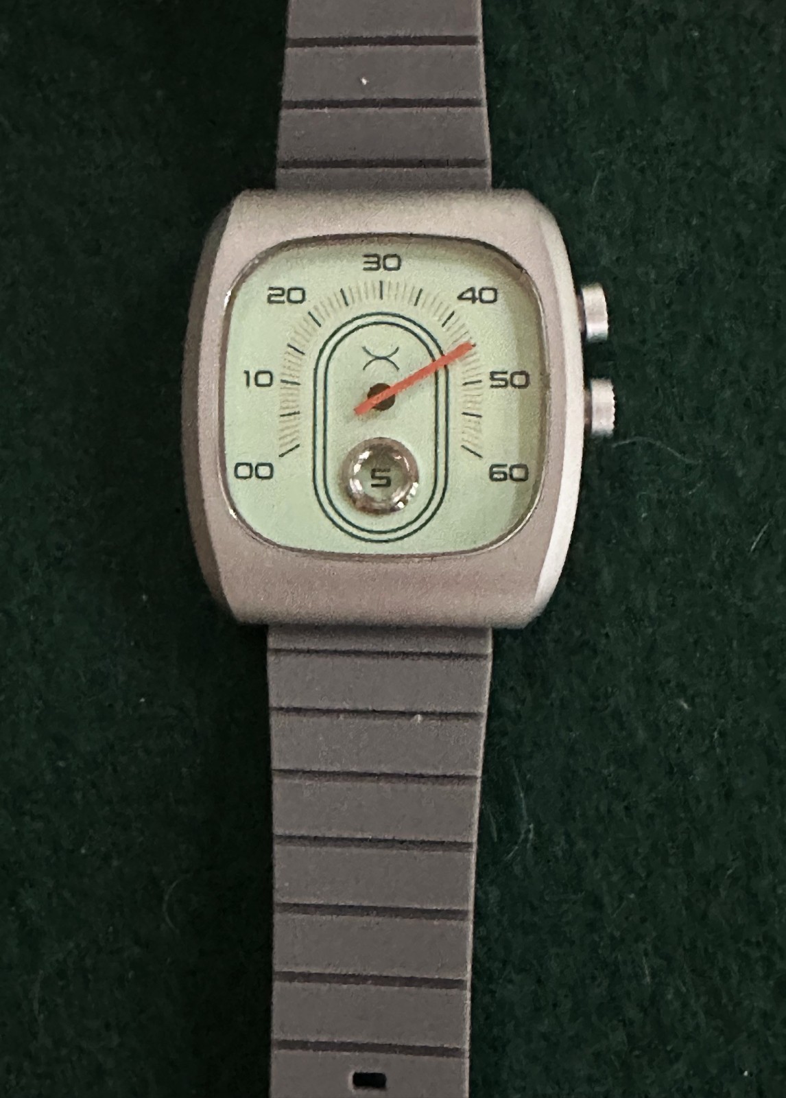 New Xeric Retroscope Retrograde Jump Hour, Vintage Mint/Orange colorway