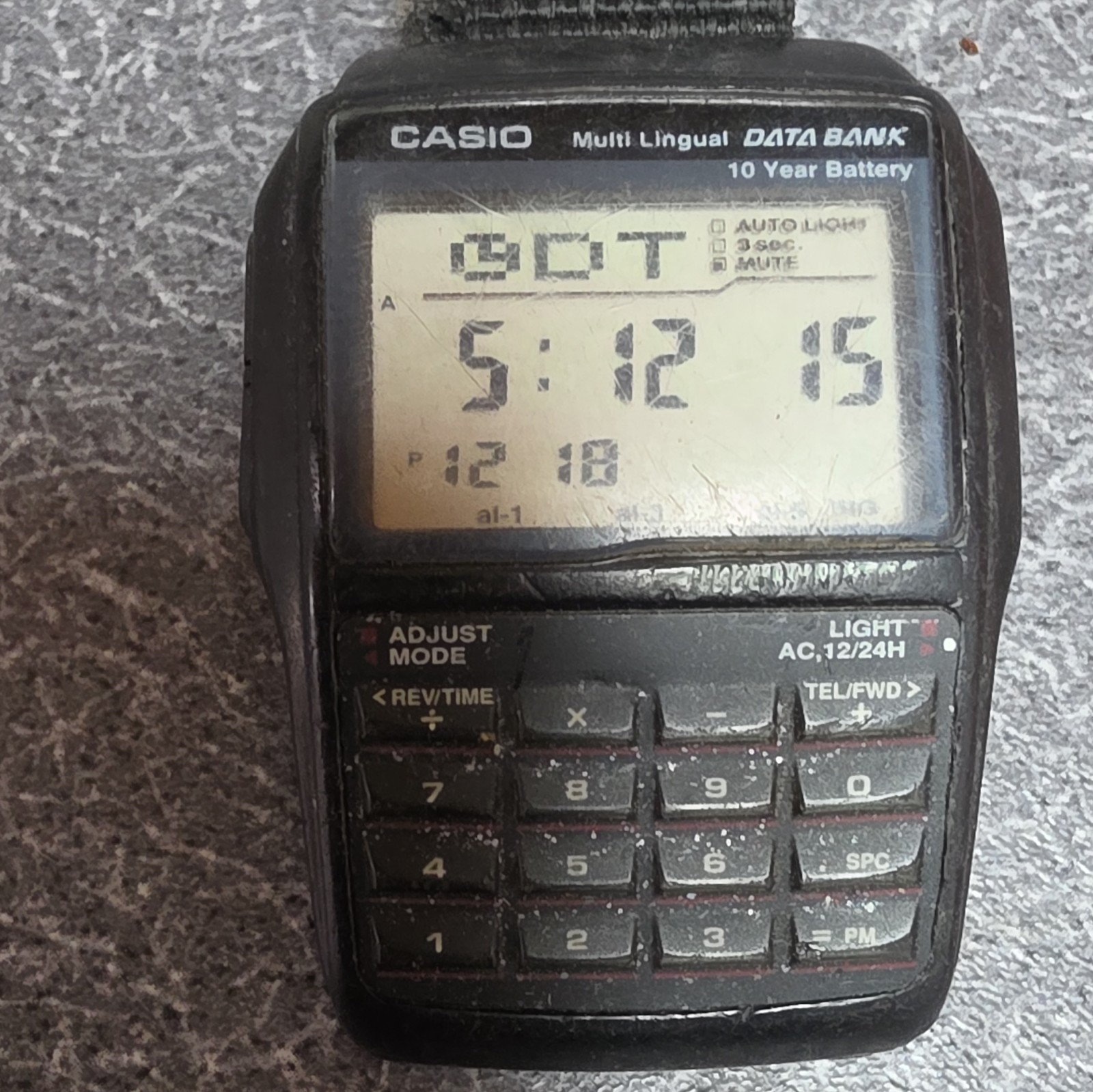Casio DBC-32 Data Bank Digital Watch Calculator Alarm Black Nylon Strap