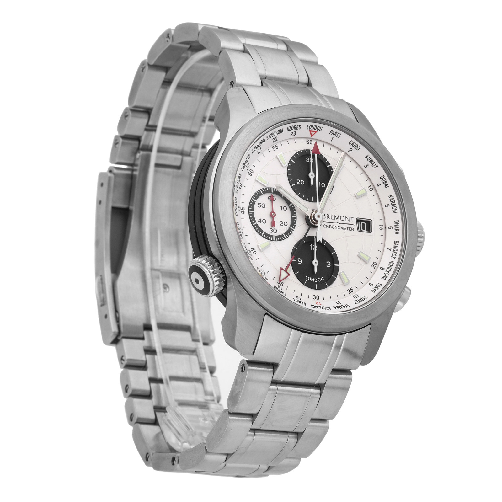 Bremont ALT1 World-Time White Dial 43mm Automatic Men’s Watch ALT1-WT-WH-B