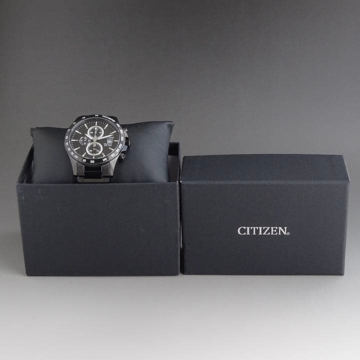 New Citizen Men’s Wristwatch Chrono 42mm Black Dial Waterproof
