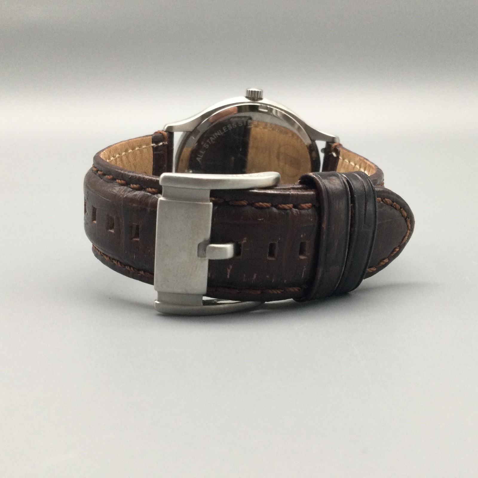 Fossil FS4709 Mens Watch 41mm Blue Dial Brown Leather Date 50M New Battery