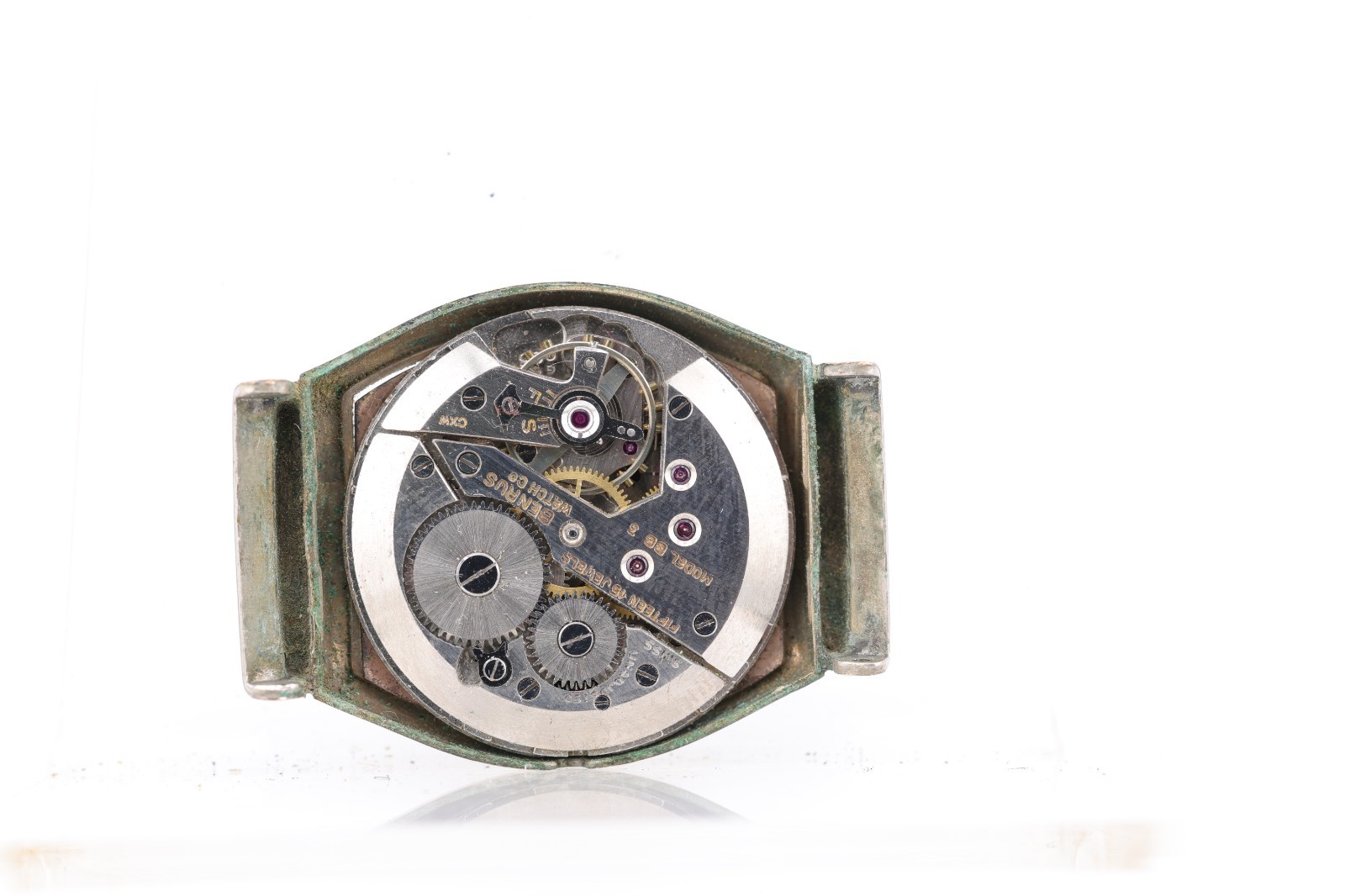 BENRUS TANK WATCH MODEL BB 3, 15j, 28x37mm CASE, 16mm LUG, FOR REPAIR (JJ)