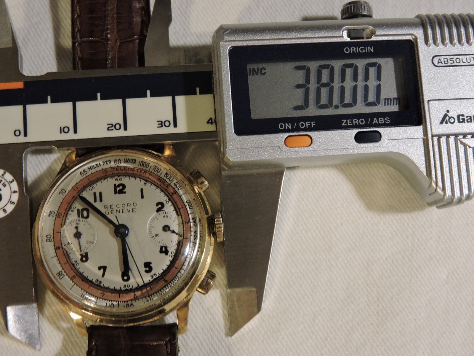 Vtg 18K Gold Record Geneve Longines Venus 175 TIMEGRAPHER Tachy Telemeter 1940’s