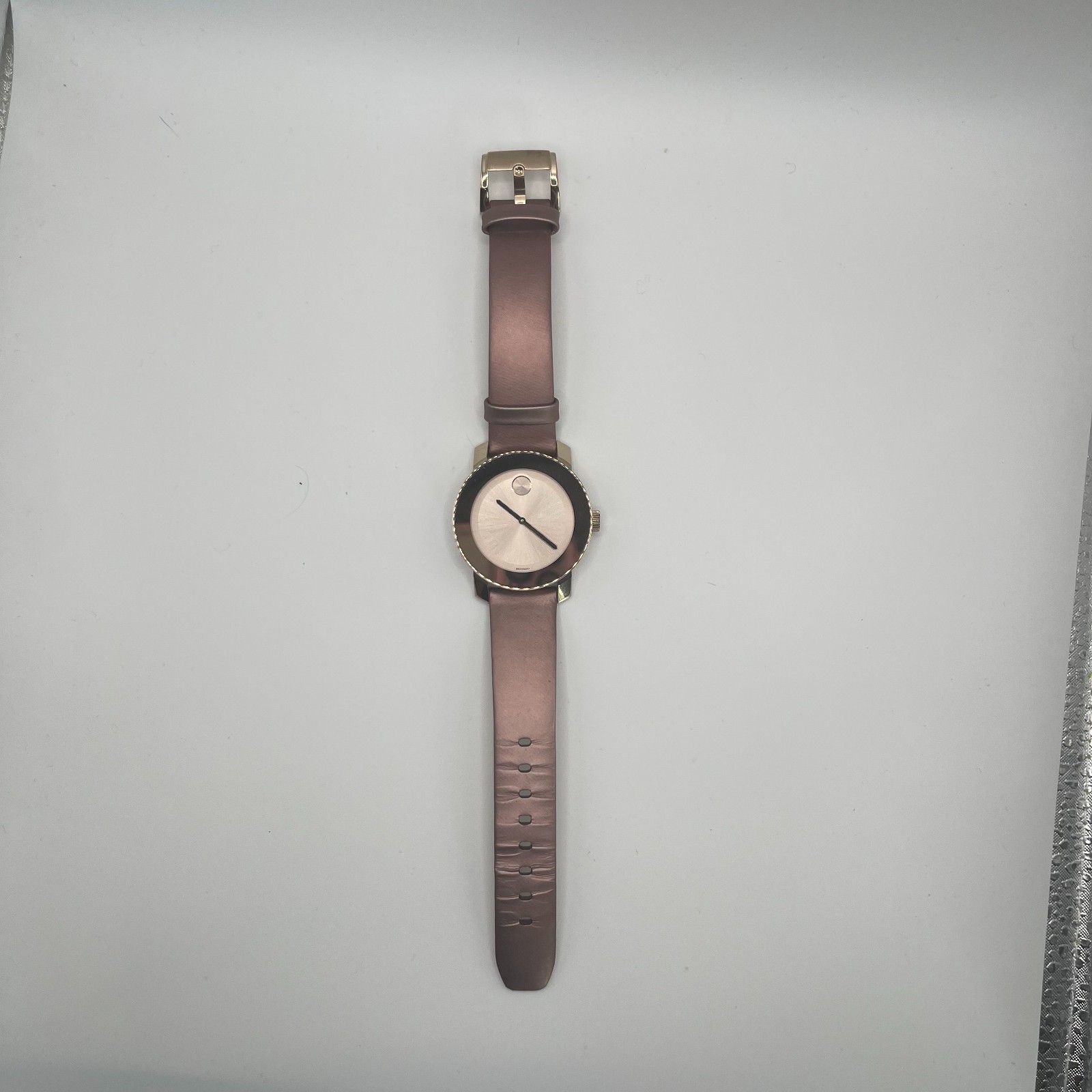Movado BOLD Women’s Swiss Watch Rose Gold Pink Leather Strap MB.01.3.34.6267