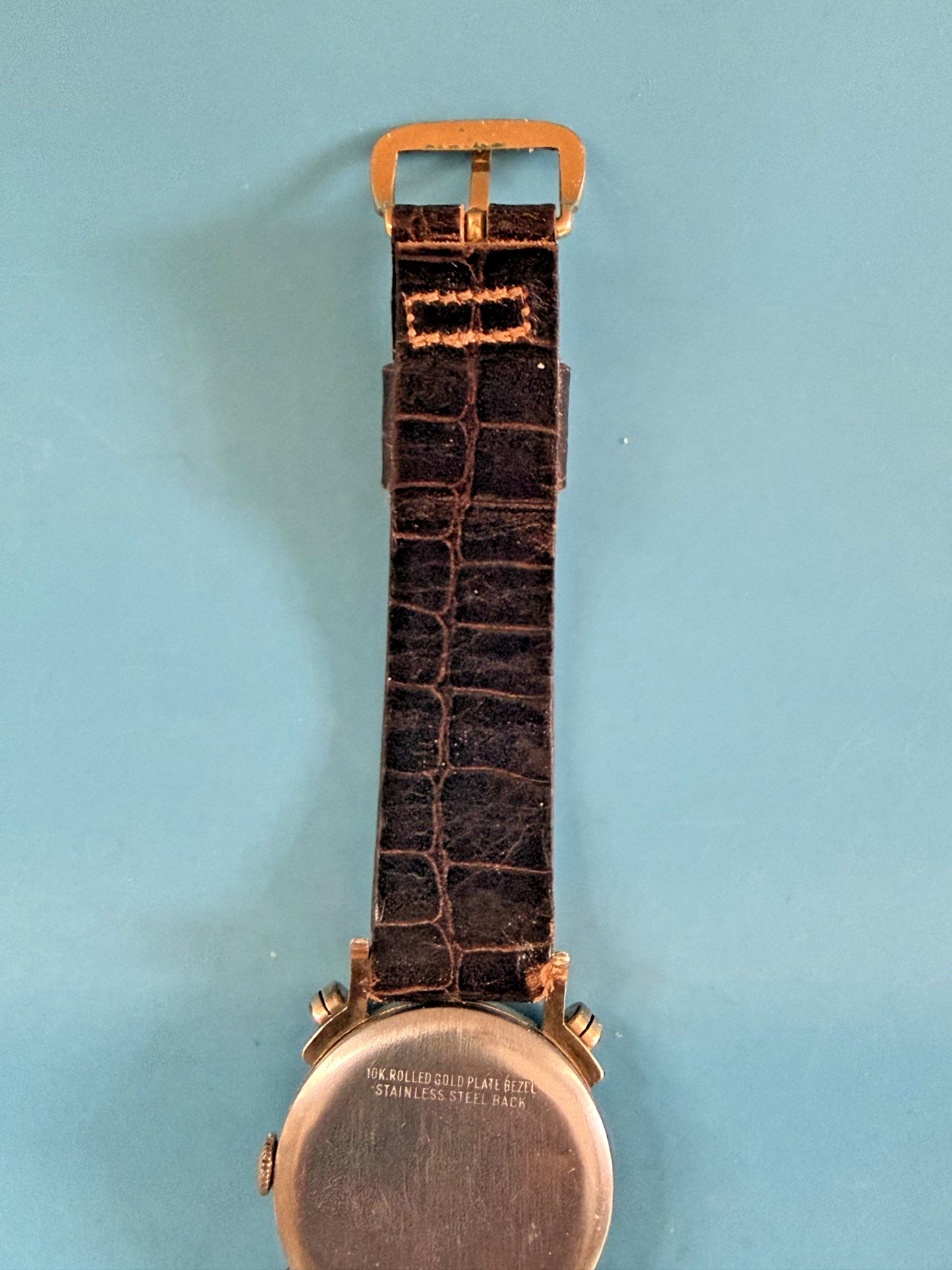 Benrus Fancy Knotted Lugs BB 14 17J 10K RG – Alligator? – Serviced – Runs
