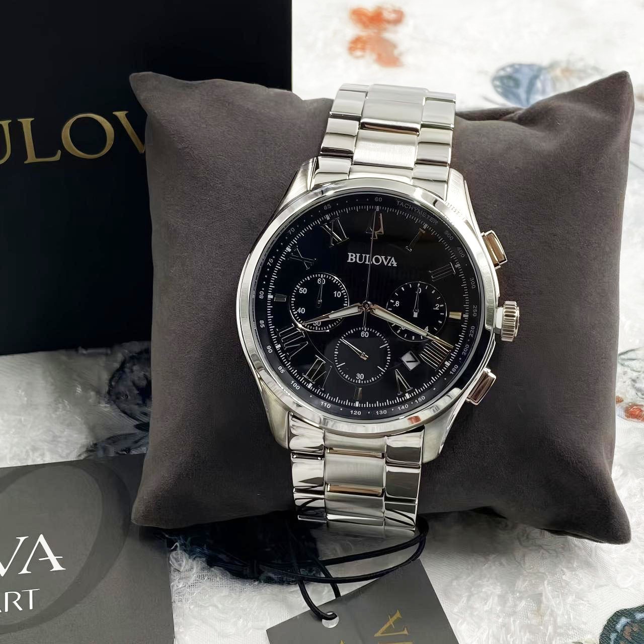Bulova 96B288 Men’s Wilton Watch Black Dial Men’s Quartz Chronograph Watch 46 mm